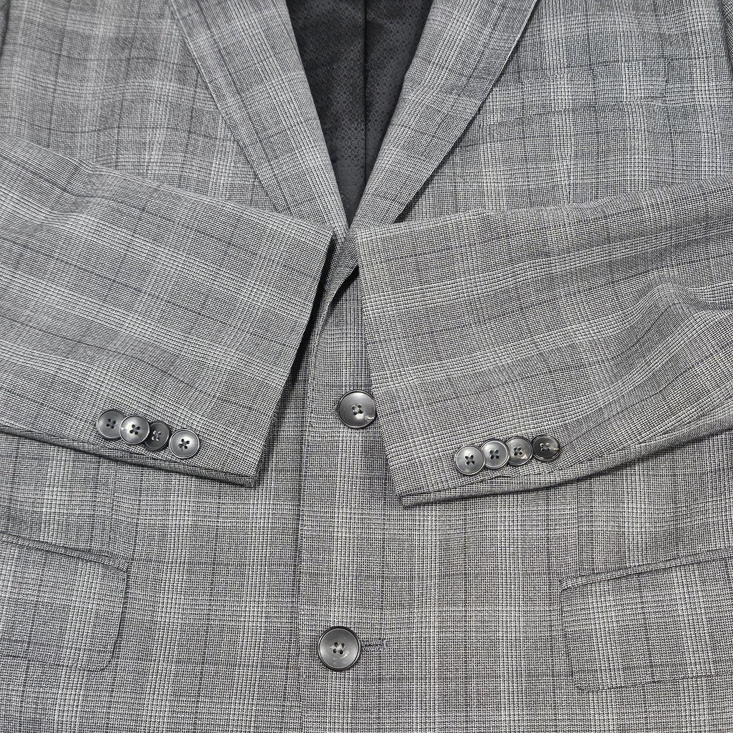 Hugo Boss Grey 100% Wool Guabello Super 130 2 Button Notch Blazer Sport Coat 40R