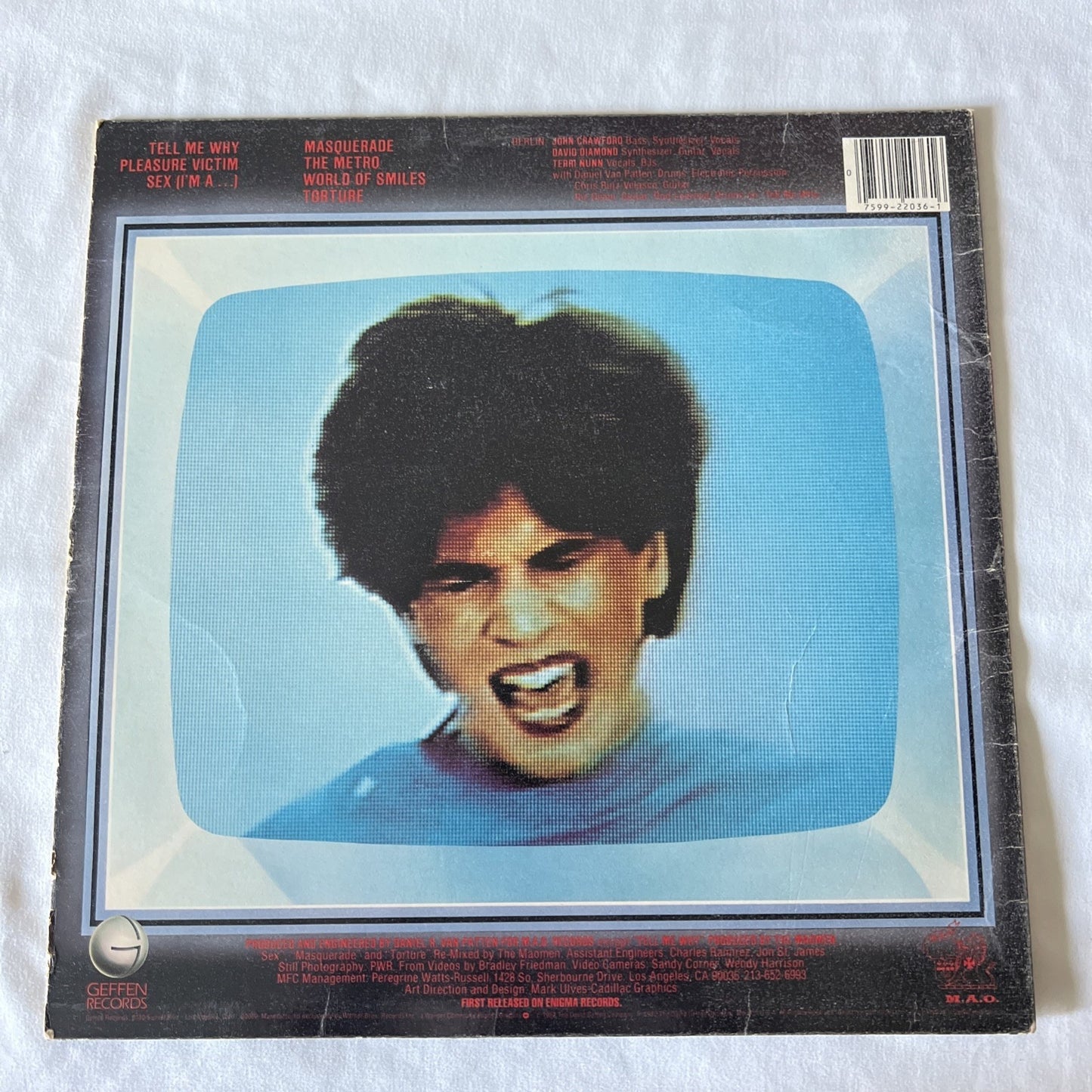 Berlin Pleasure Victim Geffen Records 33 1/2 RPM 1982 LP Vinyl Record Album