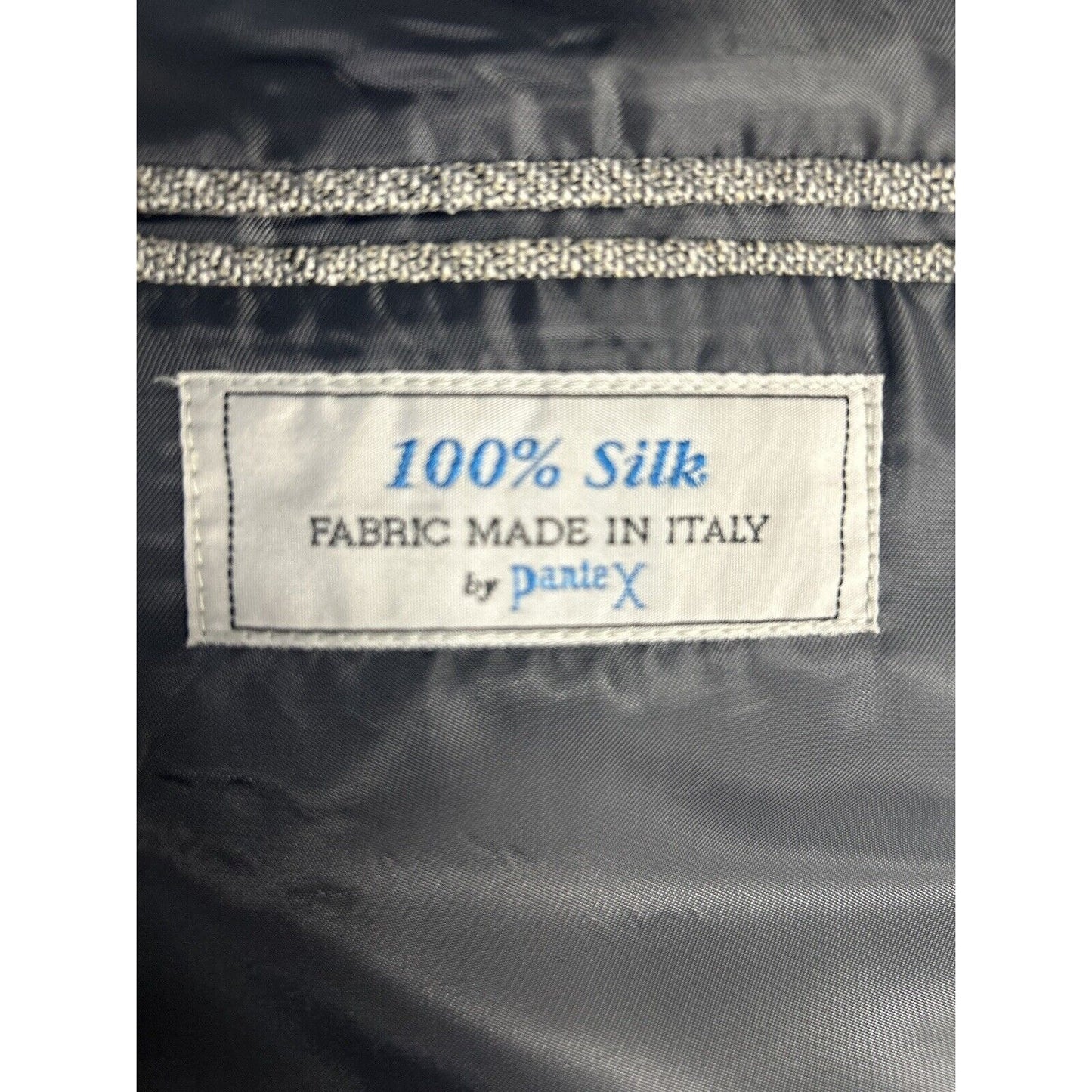 VTG Versini 100% Silk 2 Button Ventless Sport Coat Gray Made In Italy Size 44R