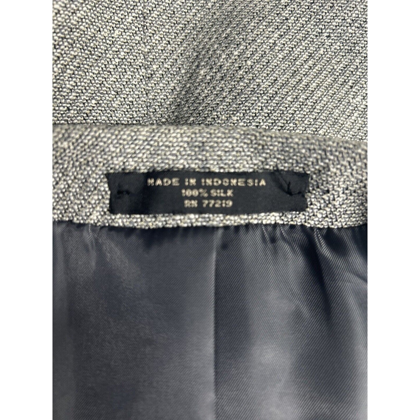 VTG Versini 100% Silk 2 Button Ventless Sport Coat Gray Made In Italy Size 44R