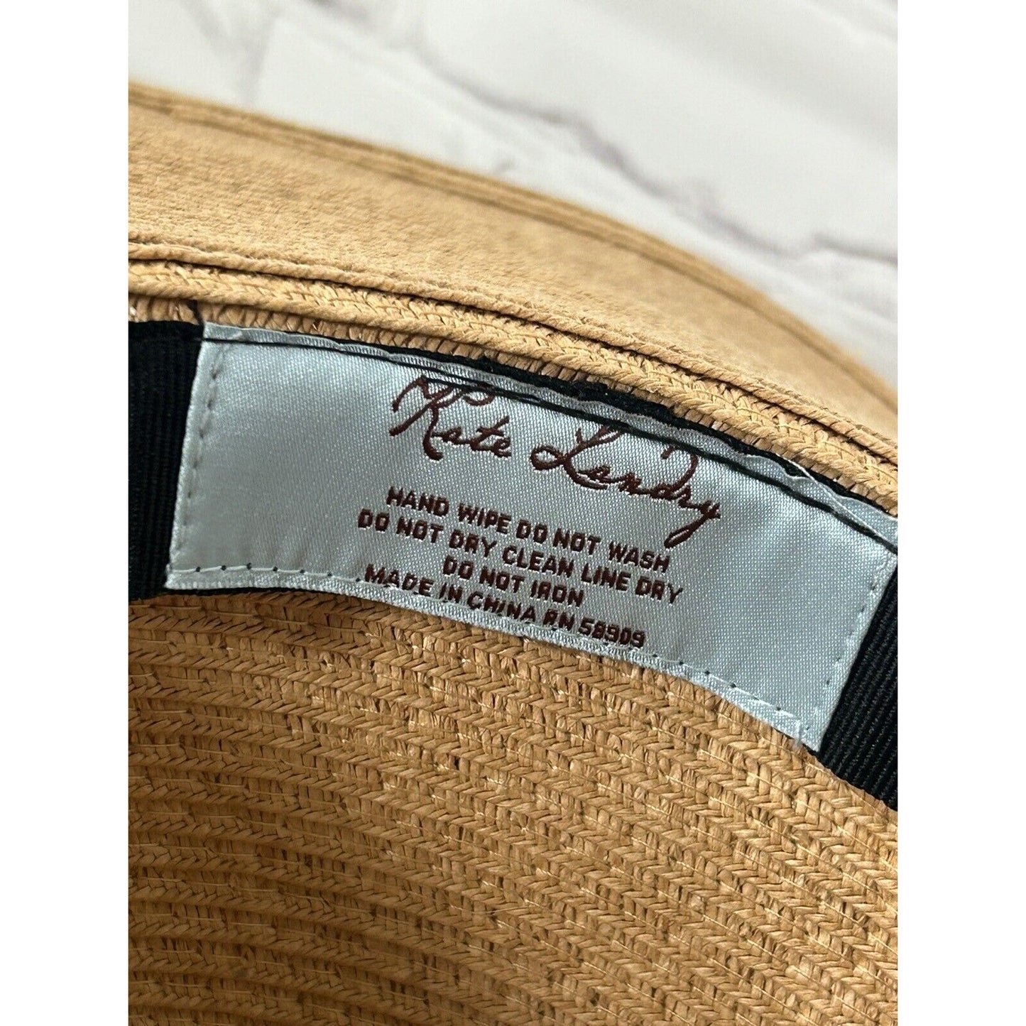 Kate Landry Women's Woven Bendable Wide Brim Tan Straw Sun Hat One Size