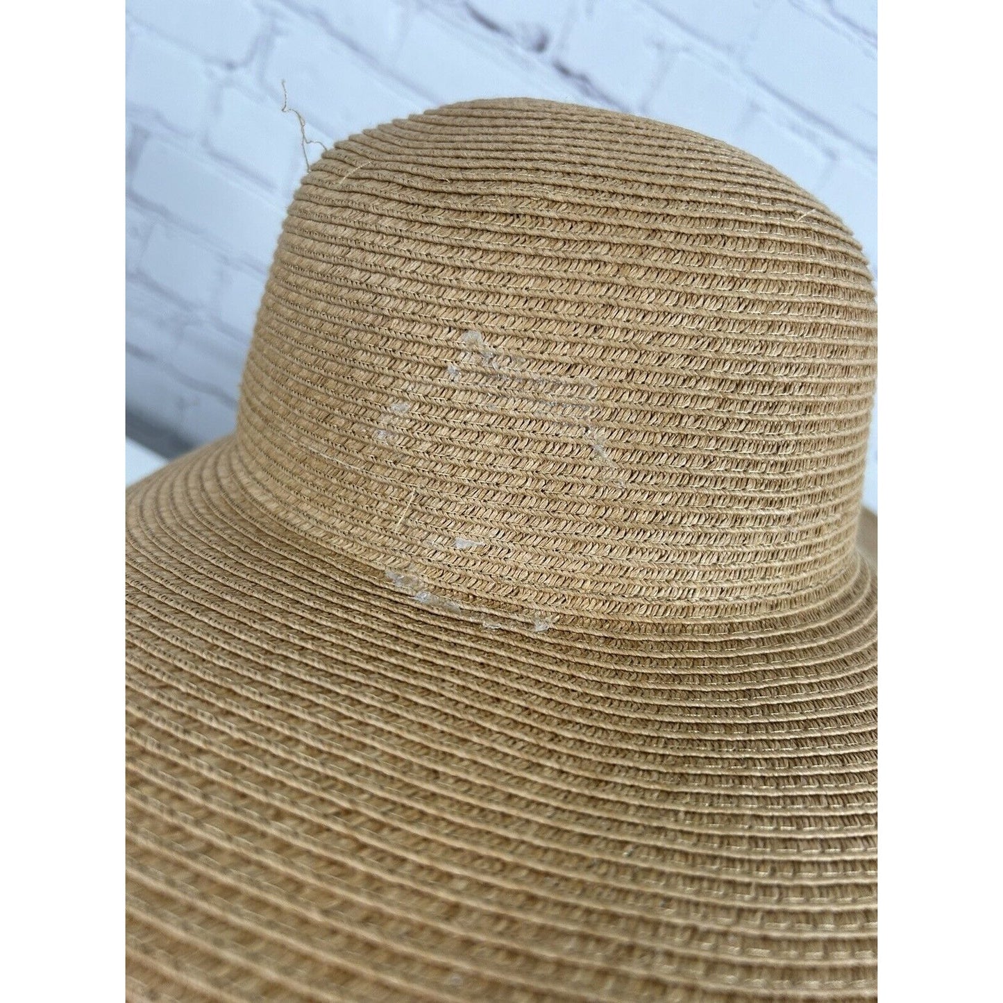 Kate Landry Women's Woven Bendable Wide Brim Tan Straw Sun Hat One Size