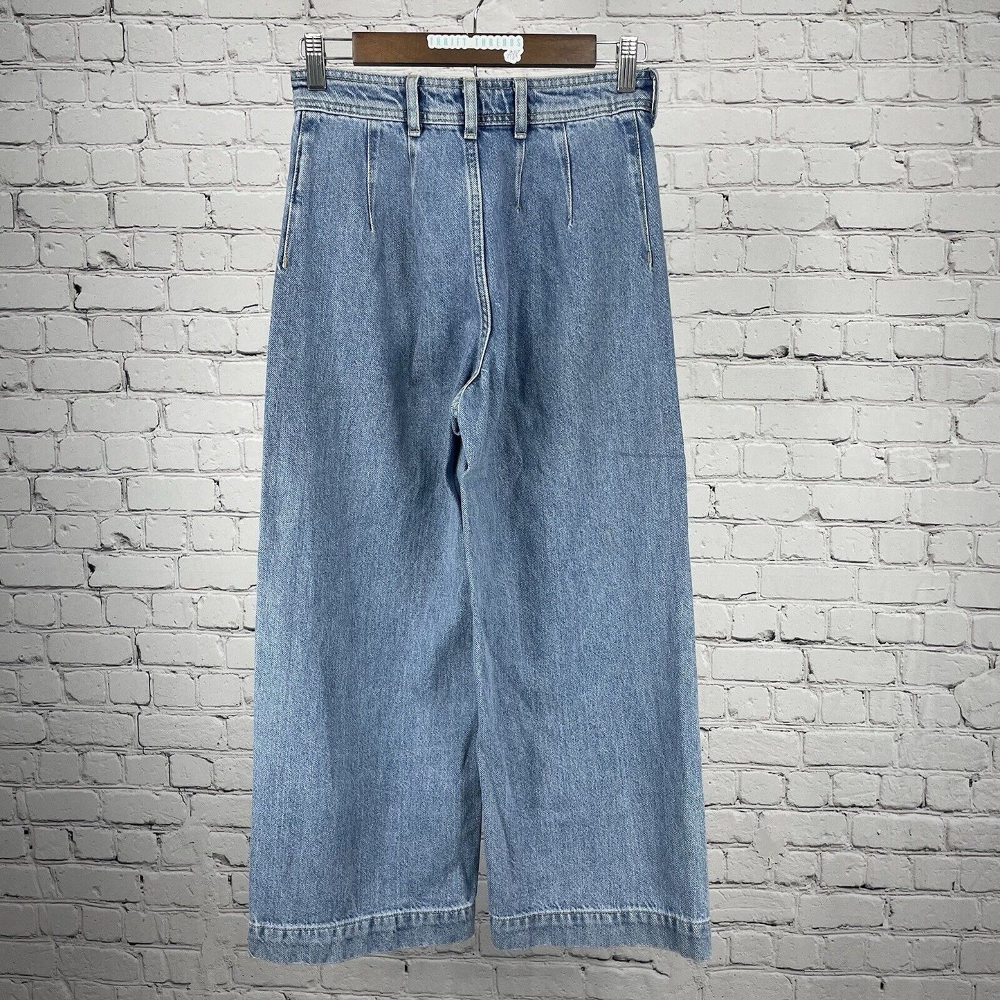 We The Free Blue 100% Cotton Denim Wide Leg High Rise Jeans Size 25 (25x23.5)