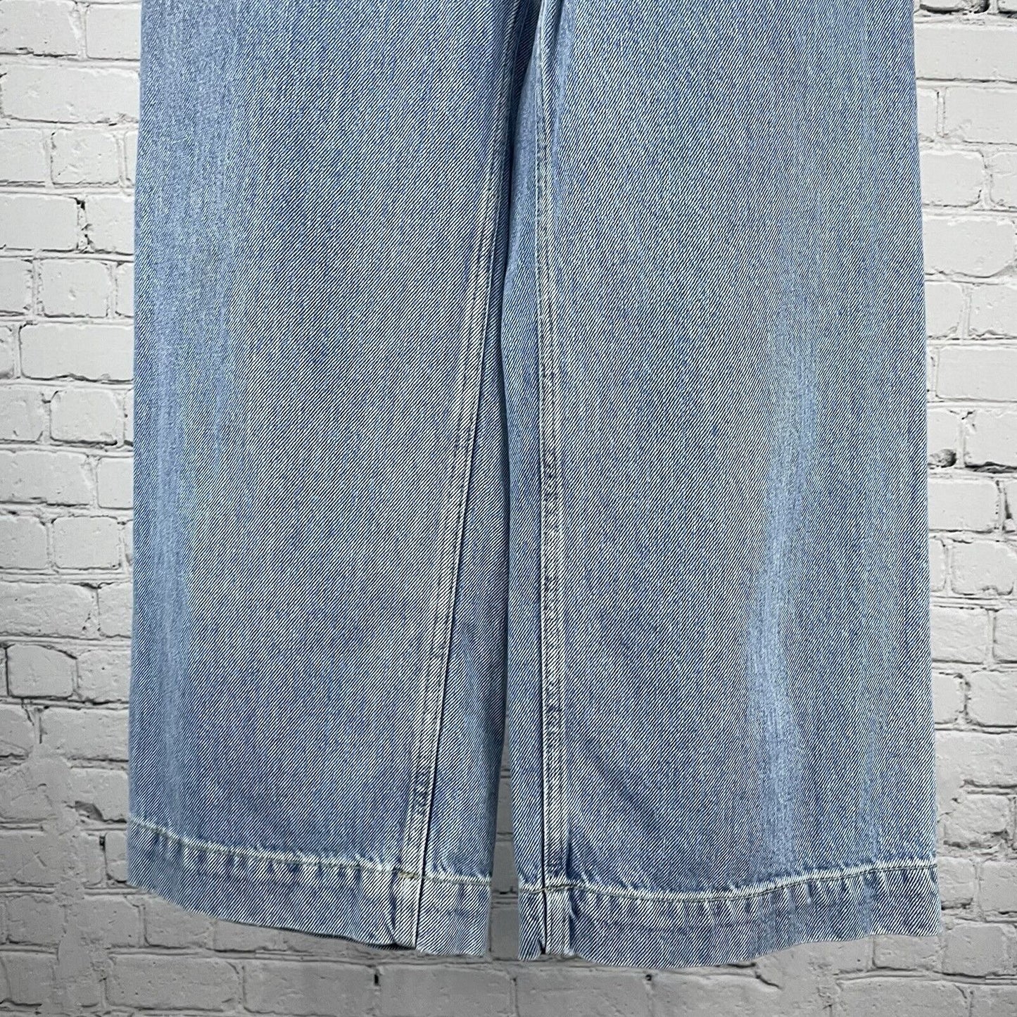 We The Free Blue 100% Cotton Denim Wide Leg High Rise Jeans Size 25 (25x23.5)