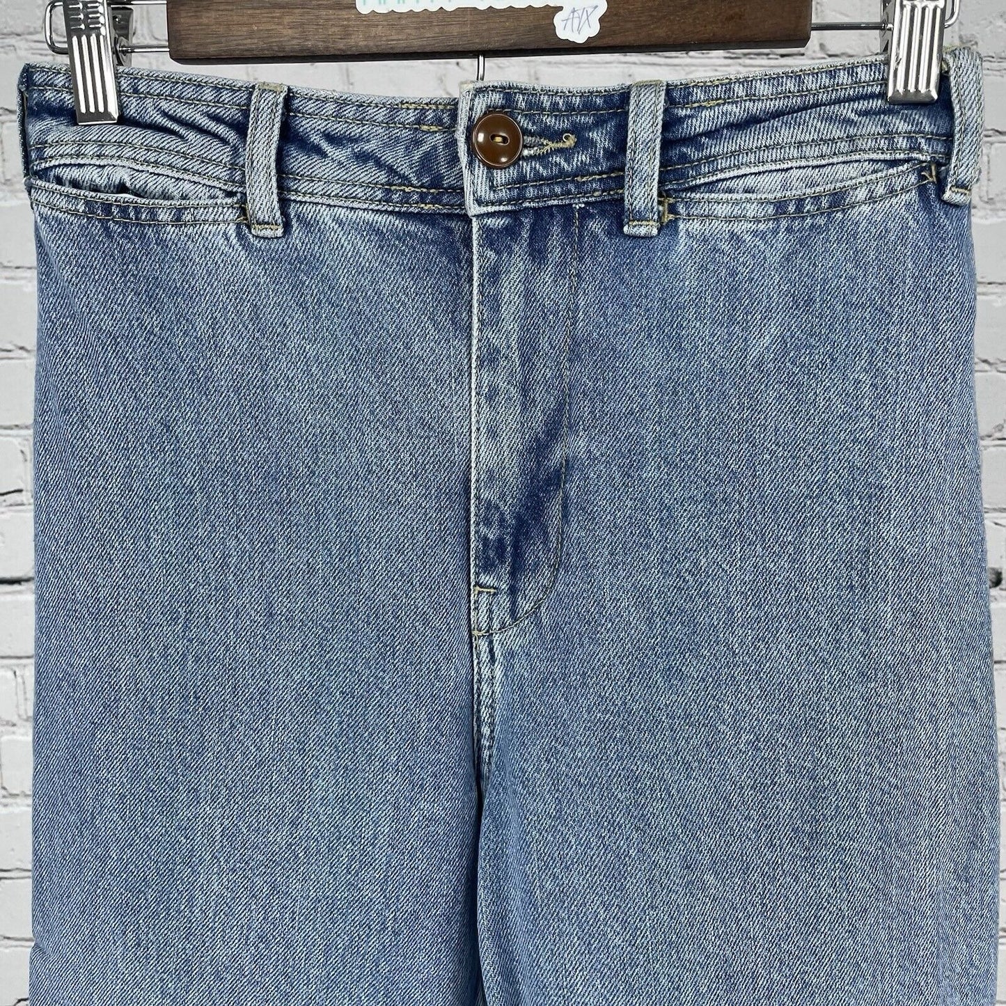 We The Free Blue 100% Cotton Denim Wide Leg High Rise Jeans Size 25 (25x23.5)