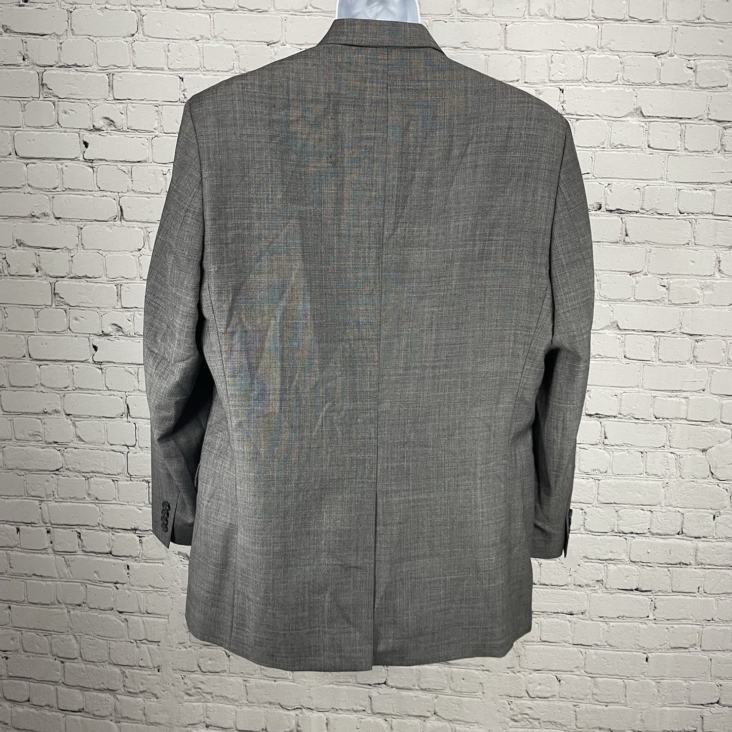 Chaps Grey 100% Wool 2 Button Single Vented Notch Blazer Sport Coat Size 44L