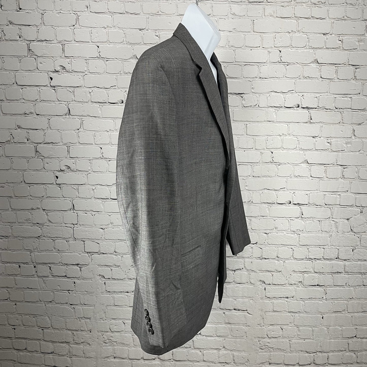 Chaps Grey 100% Wool 2 Button Single Vented Notch Blazer Sport Coat Size 44L