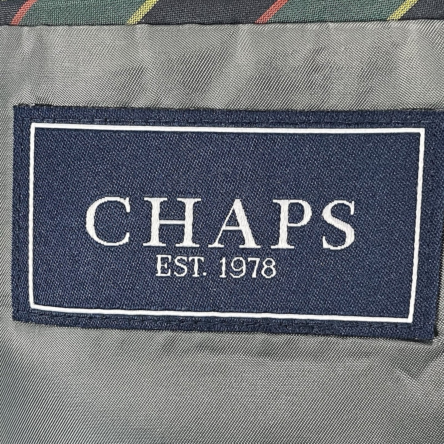 Chaps Grey 100% Wool 2 Button Single Vented Notch Blazer Sport Coat Size 44L