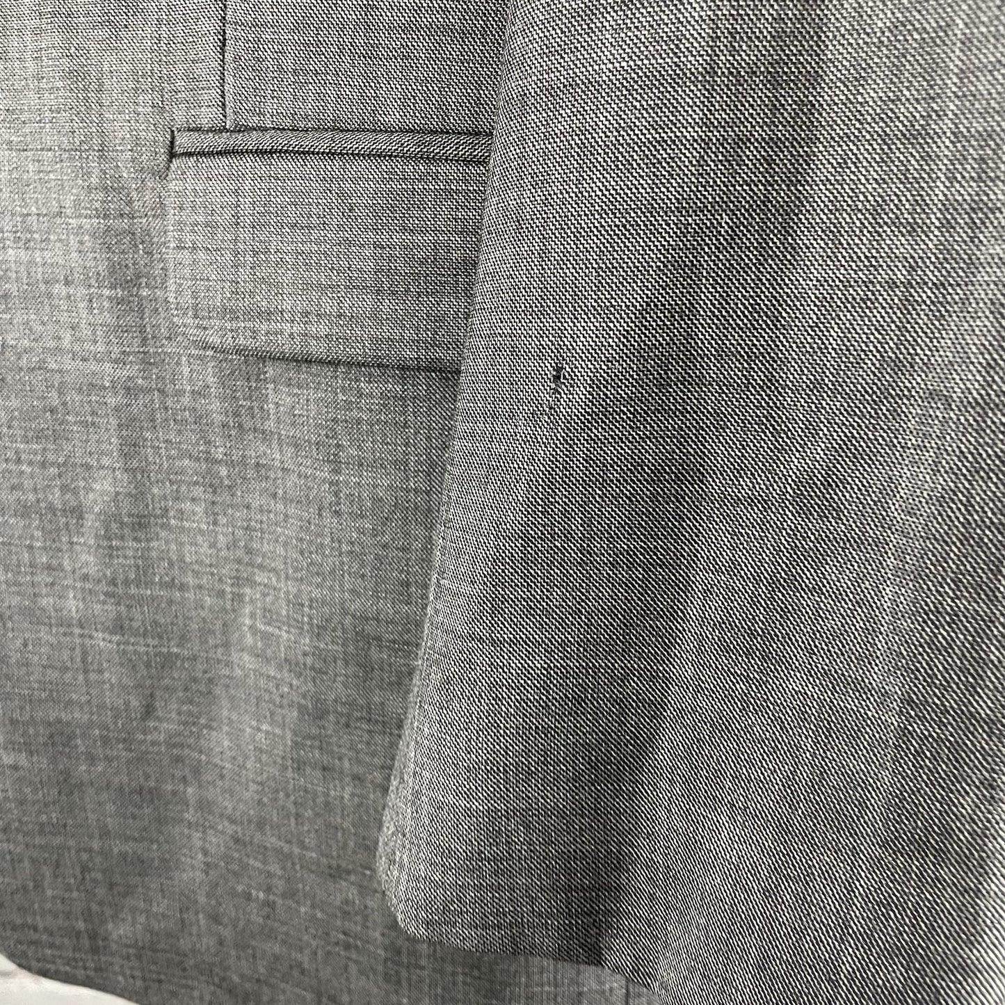 Chaps Grey 100% Wool 2 Button Single Vented Notch Blazer Sport Coat Size 44L