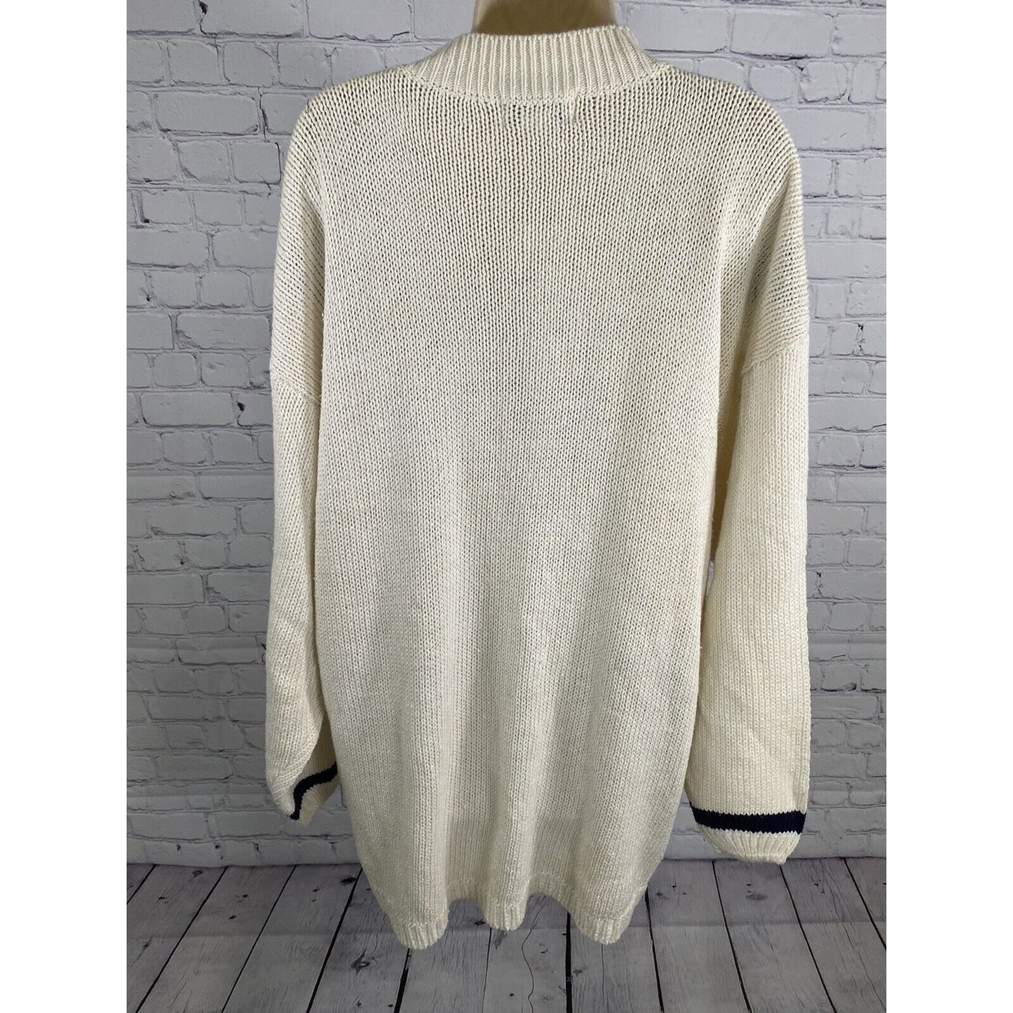 Vintage NWT A Little Extra Spice Womens Knit Sweater White Blue Size 24W/ 44