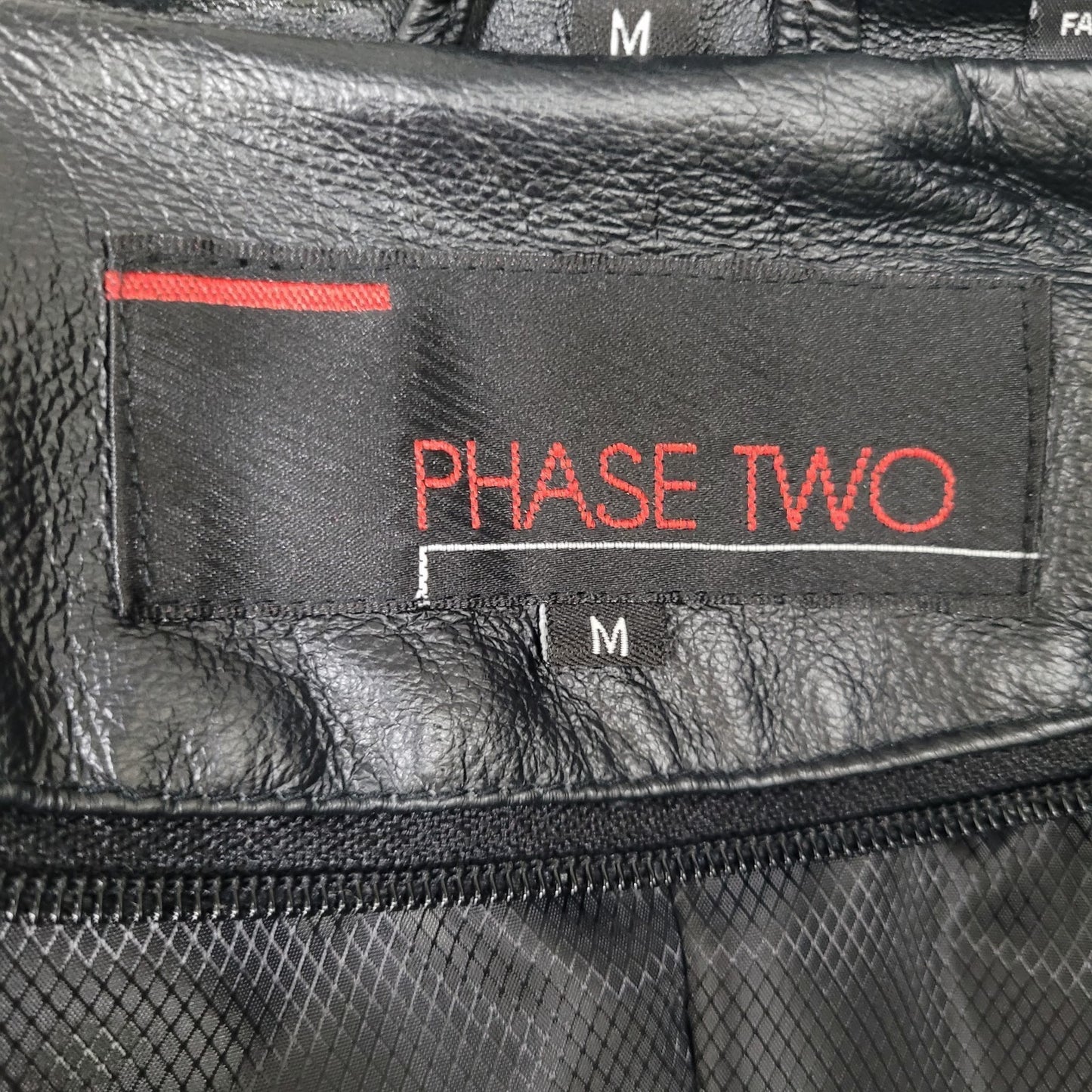 Phase Two Black Genuine Leather Buttoned Lined Inner Pocket Jacket Size Medium M