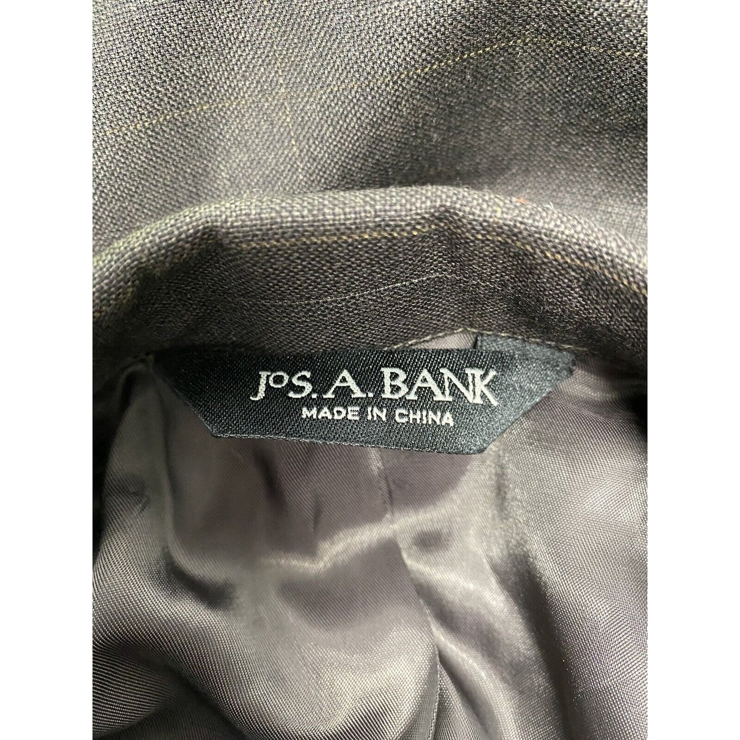 Jos A Bank Chocolate Brown Windowpane Check 2 Button Blazer Jacket Wool 43R