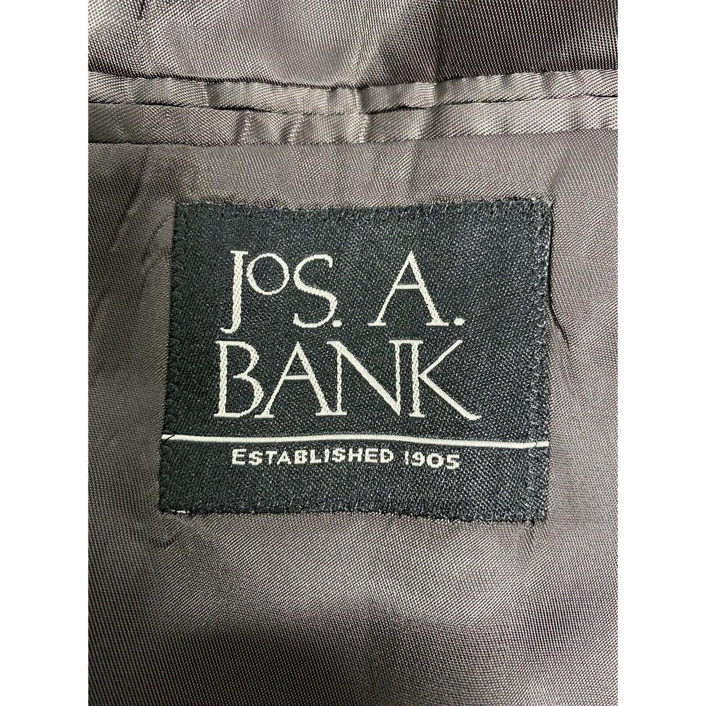 Jos A Bank Chocolate Brown Windowpane Check 2 Button Blazer Jacket Wool 43R