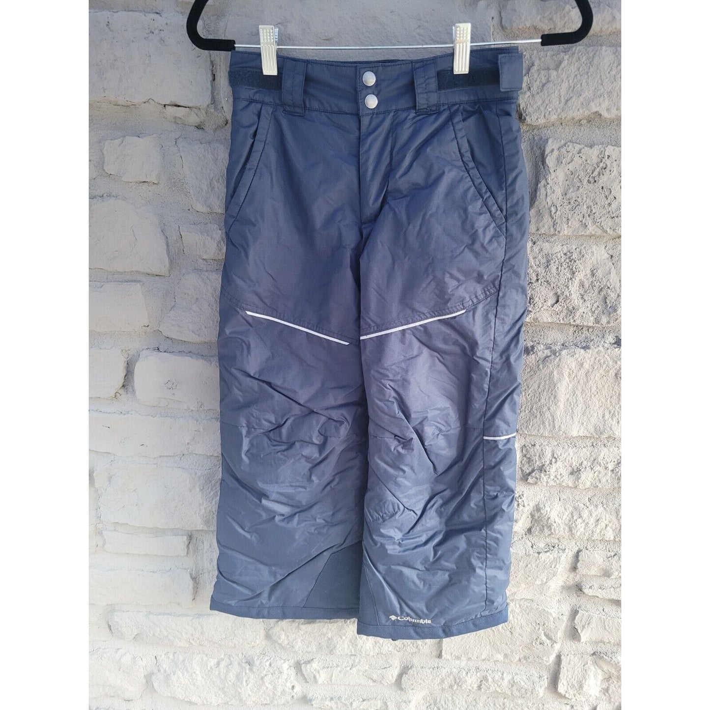Columbia Navy Blue Fleece Lined Ski Snow Board Snow Pants Kids Youth Size S