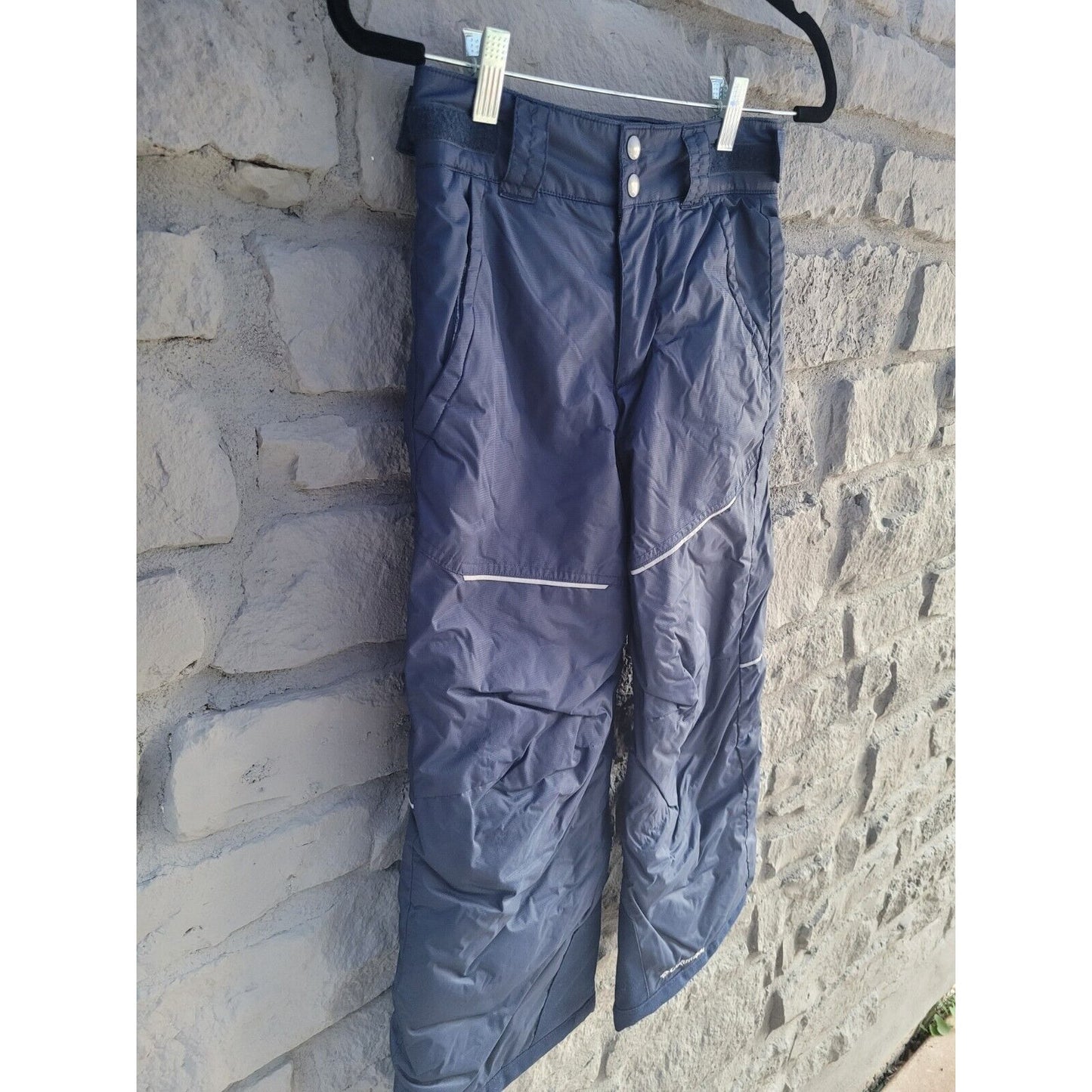 Columbia Navy Blue Fleece Lined Ski Snow Board Snow Pants Kids Youth Size S