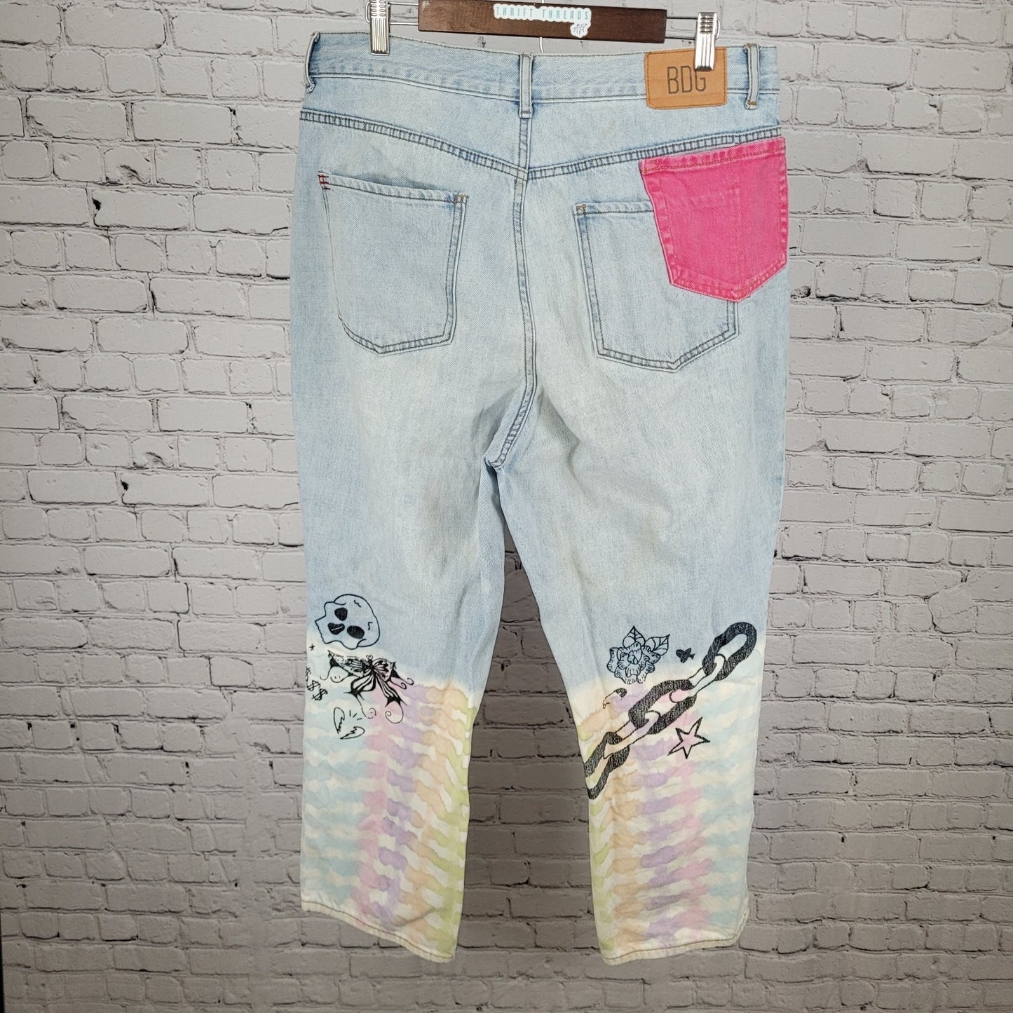 BDG Urban Outfitters Cowboy Jean 90's Grunge Tie Dye Size 34 (36x28.5)