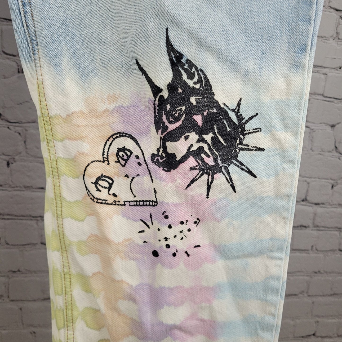 BDG Urban Outfitters Cowboy Jean 90's Grunge Tie Dye Size 34 (36x28.5)