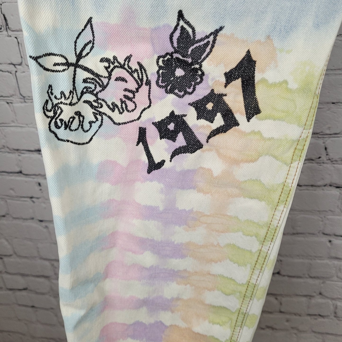 BDG Urban Outfitters Cowboy Jean 90's Grunge Tie Dye Size 34 (36x28.5)