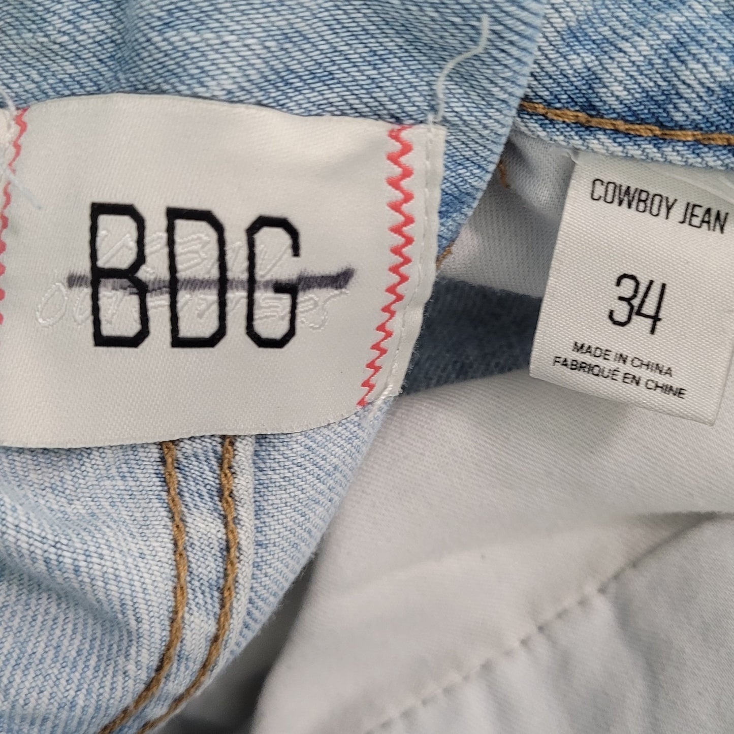 BDG Urban Outfitters Cowboy Jean 90's Grunge Tie Dye Size 34 (36x28.5)