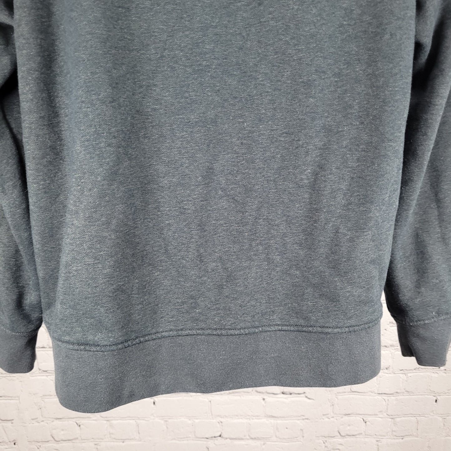 Orvis Grey 1/4 Zip Snap Mock Neck Fleece Lined Pullover Sweatshirt Size Large L