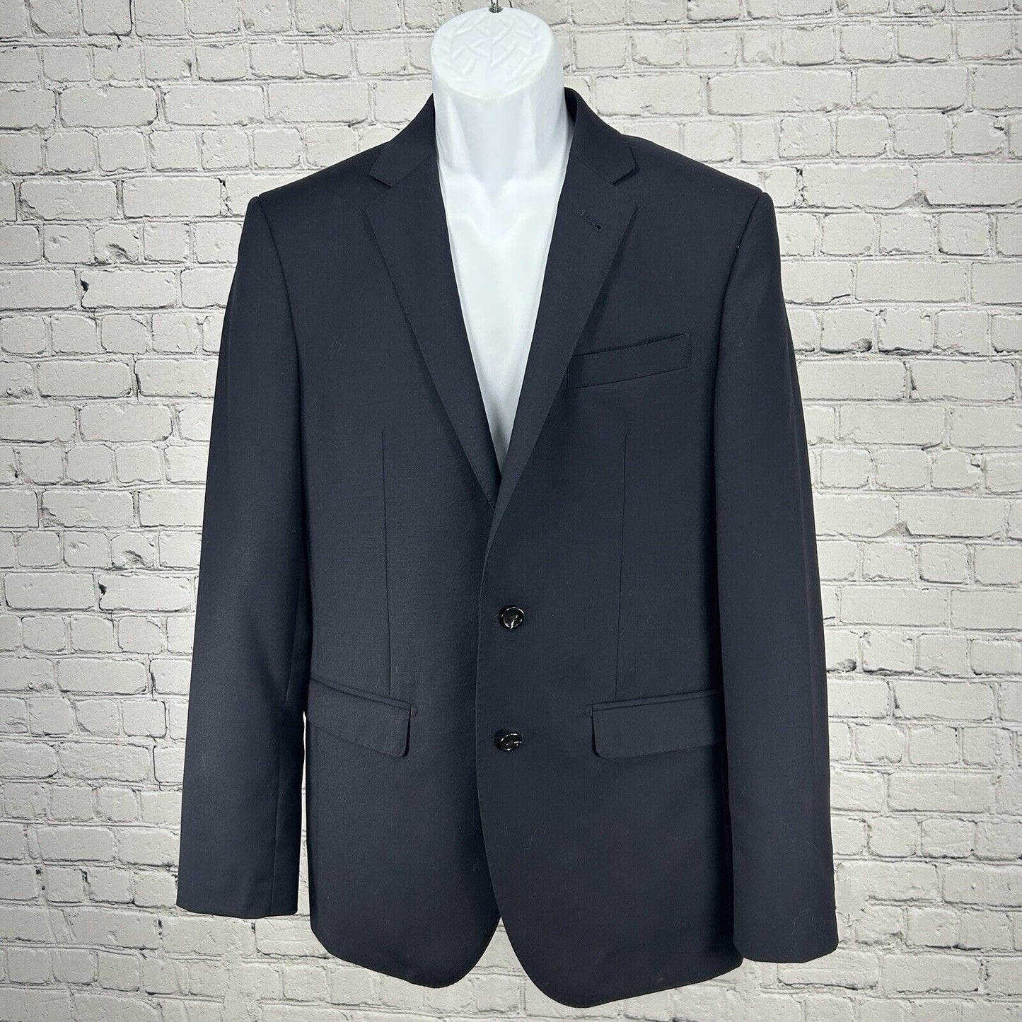Prive Baroni Super 150s Blue Wool 2 Button Double Vent Sport Coat Men Size 38R