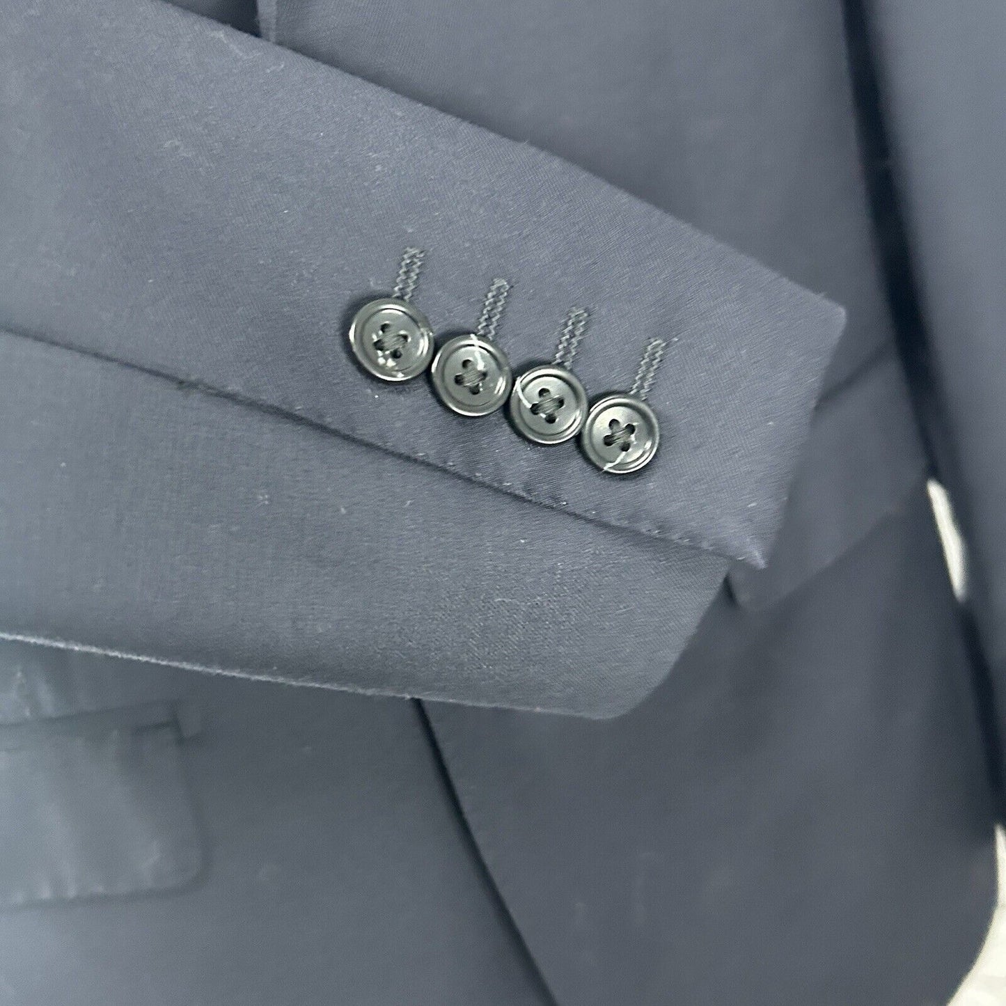 Prive Baroni Super 150s Blue Wool 2 Button Double Vent Sport Coat Men Size 38R