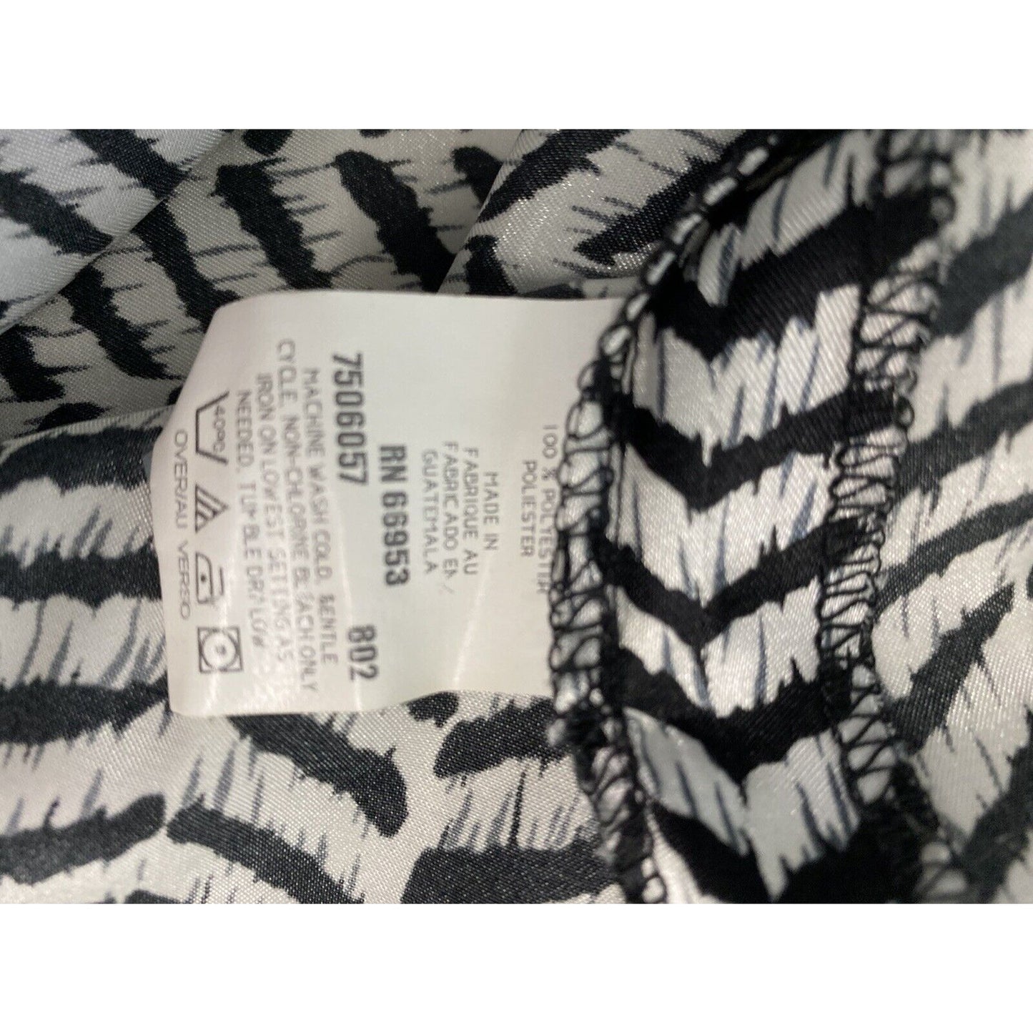 Joan Leslie Petite Zebra Pattern Long Sleeve Shoulder Padded Blouse 10P
