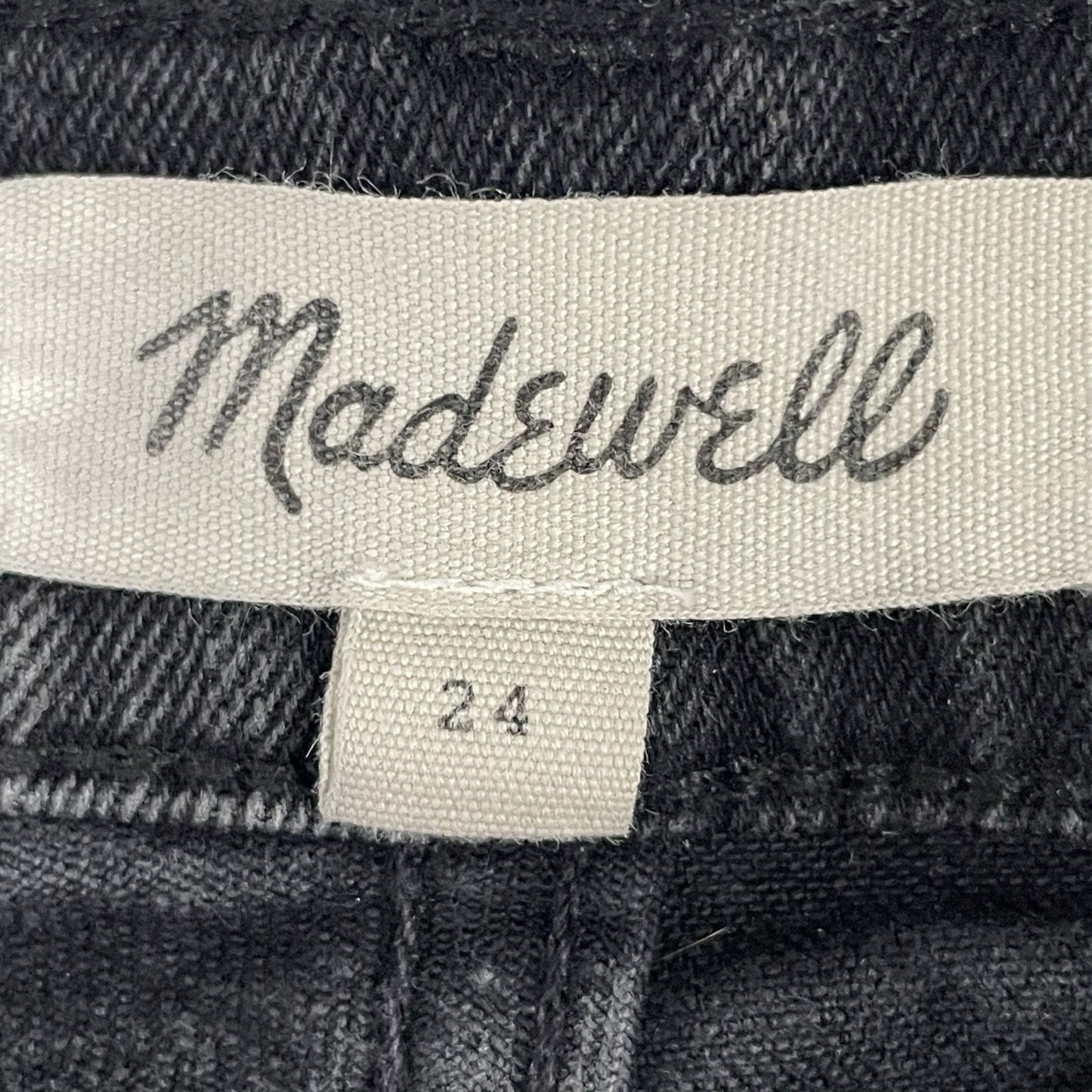 Madewell Faded Black Denim Cotton Cut Off Raw Hem Stretch Shorts Size 24 (25x4)