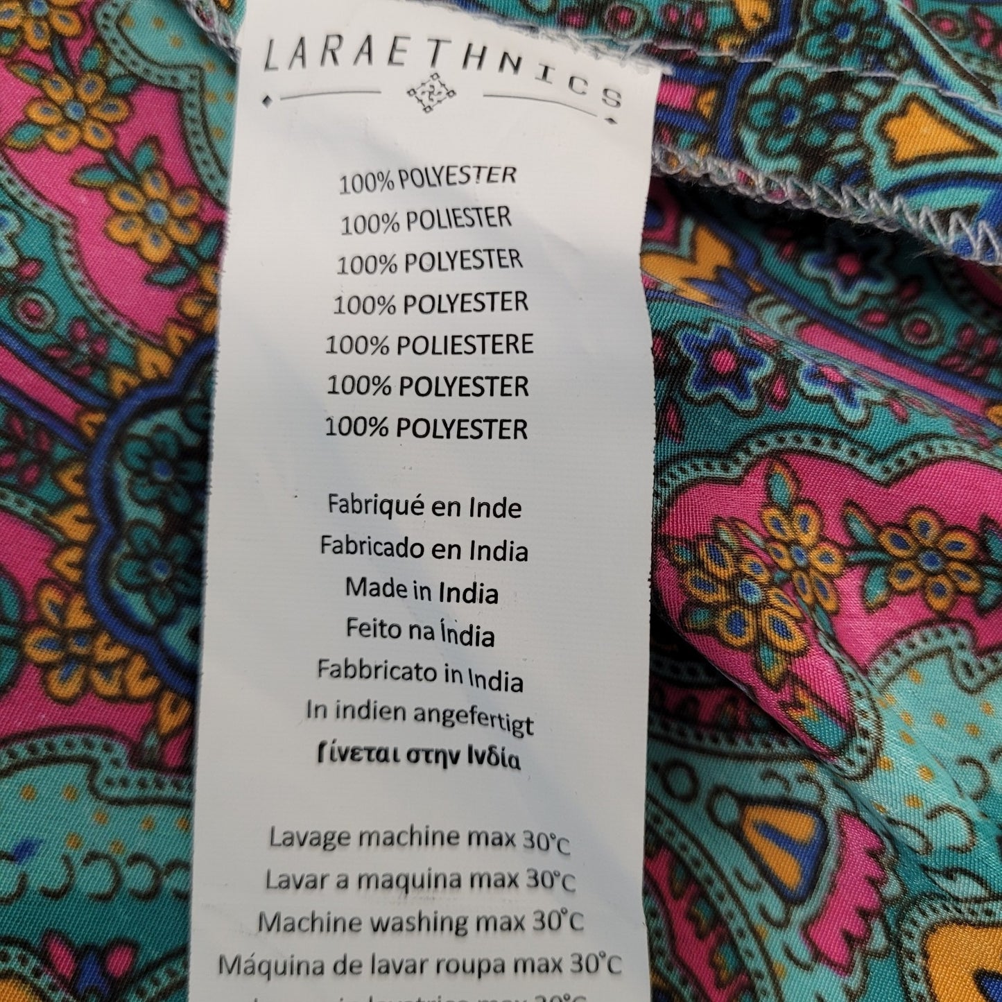 NWT LARA Ethnics Multicolor Floral Saska Oyster Blue Long Kimono Robe Size TU