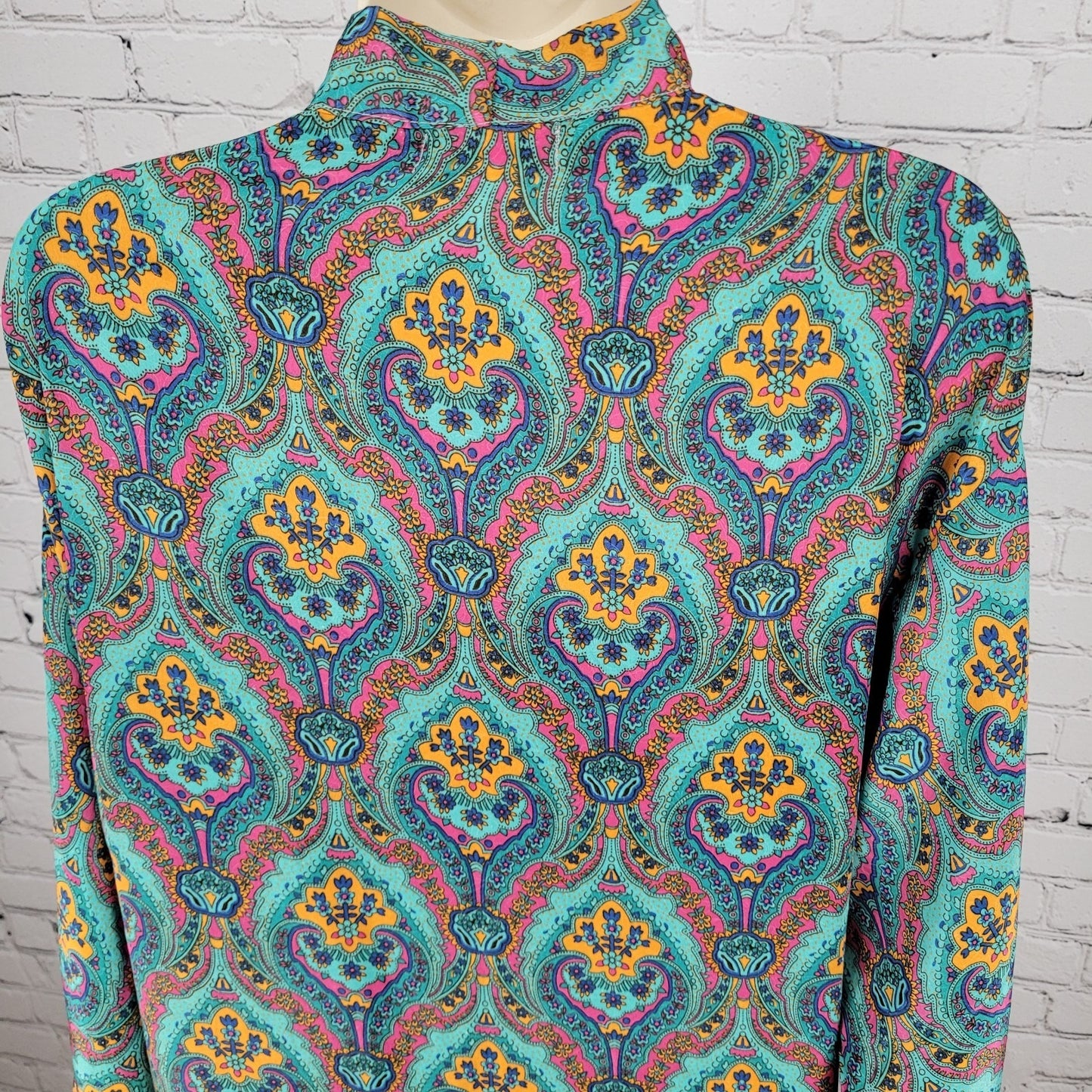 NWT LARA Ethnics Multicolor Floral Saska Oyster Blue Long Kimono Robe Size TU