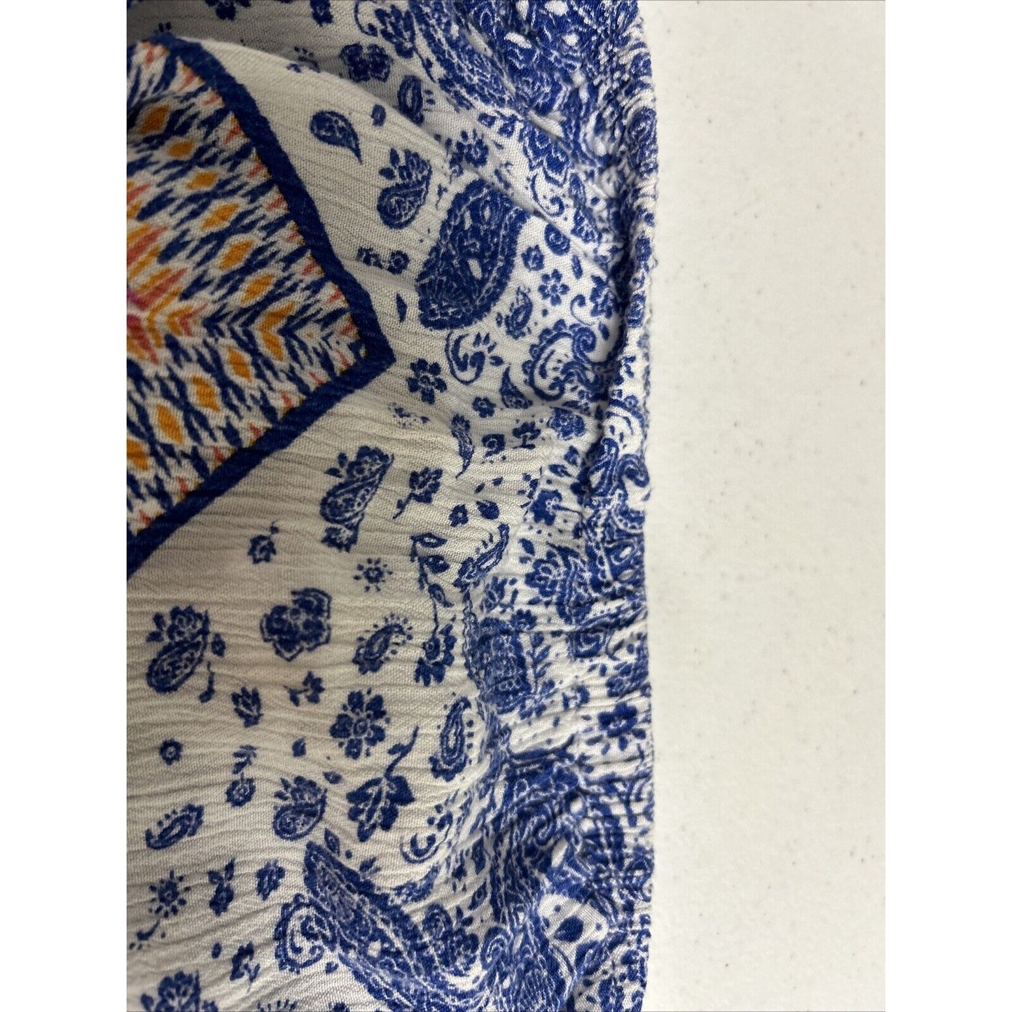 Green Dragon White Blue Orange Pink Paisley Strapless Maxi Dress Women’s L
