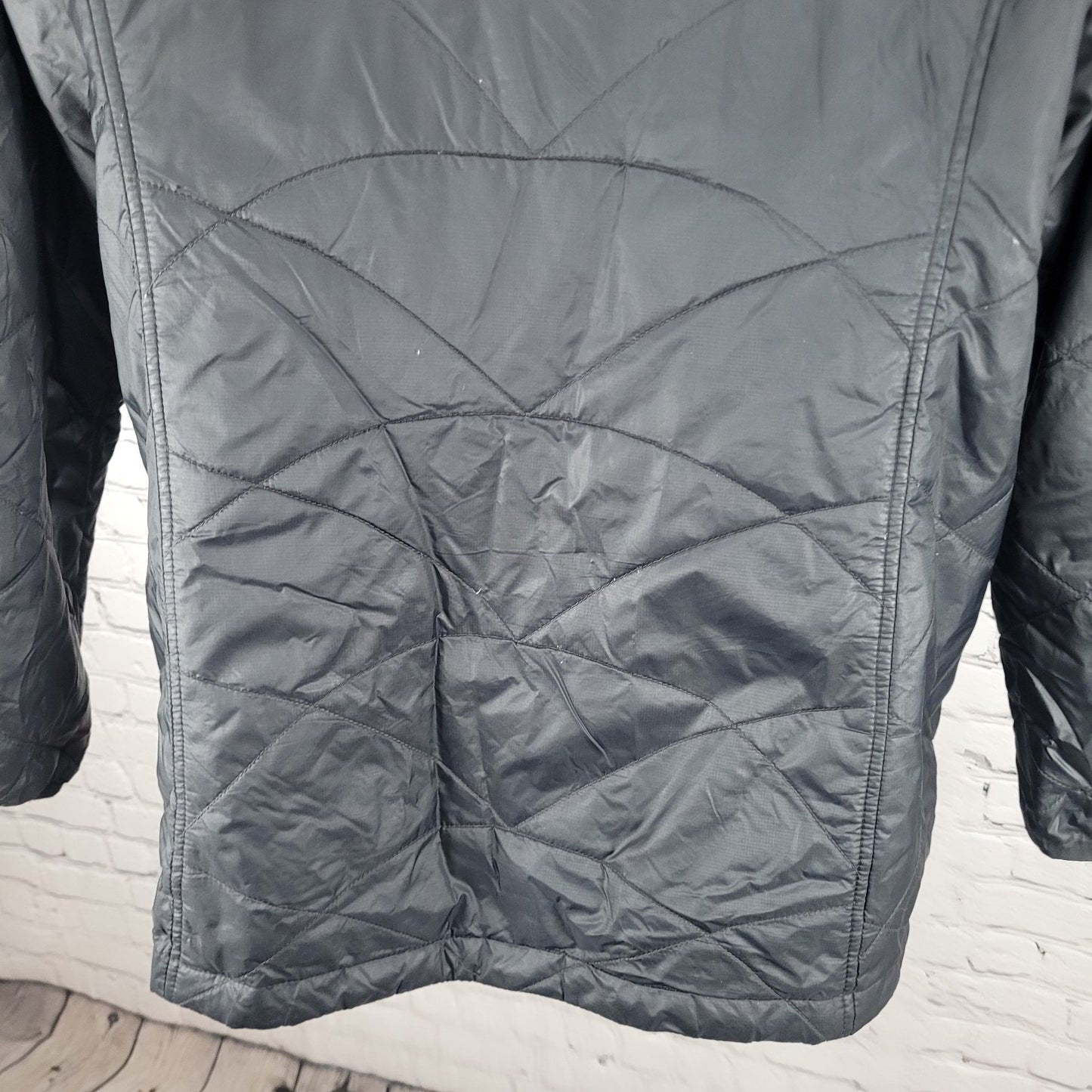 L.L. Bean Black Primaloft Packable Lightweight Insulated Hooded Zip Jacket Large