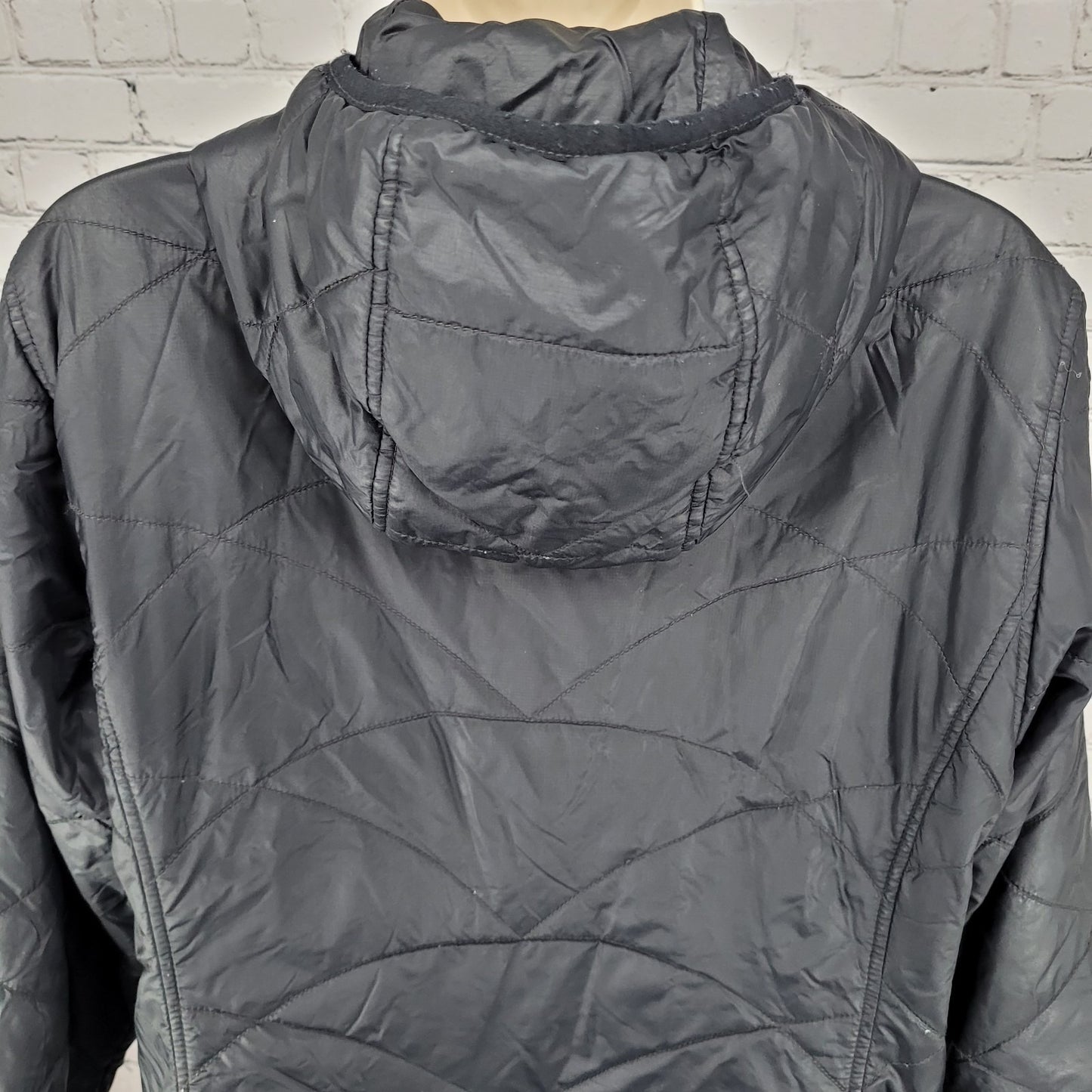 L.L. Bean Black Primaloft Packable Lightweight Insulated Hooded Zip Jacket Large