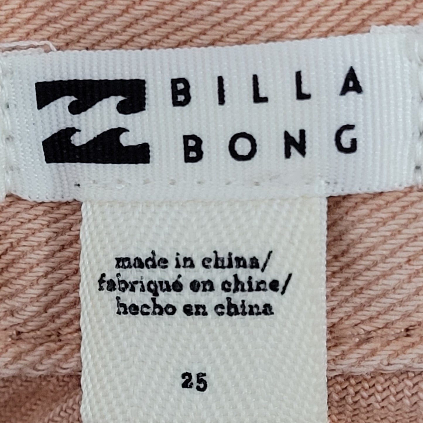 Billabong Muted Orange Denim Raw Hem Mid Rise Jean Shorts Size 25 (27x2.5)
