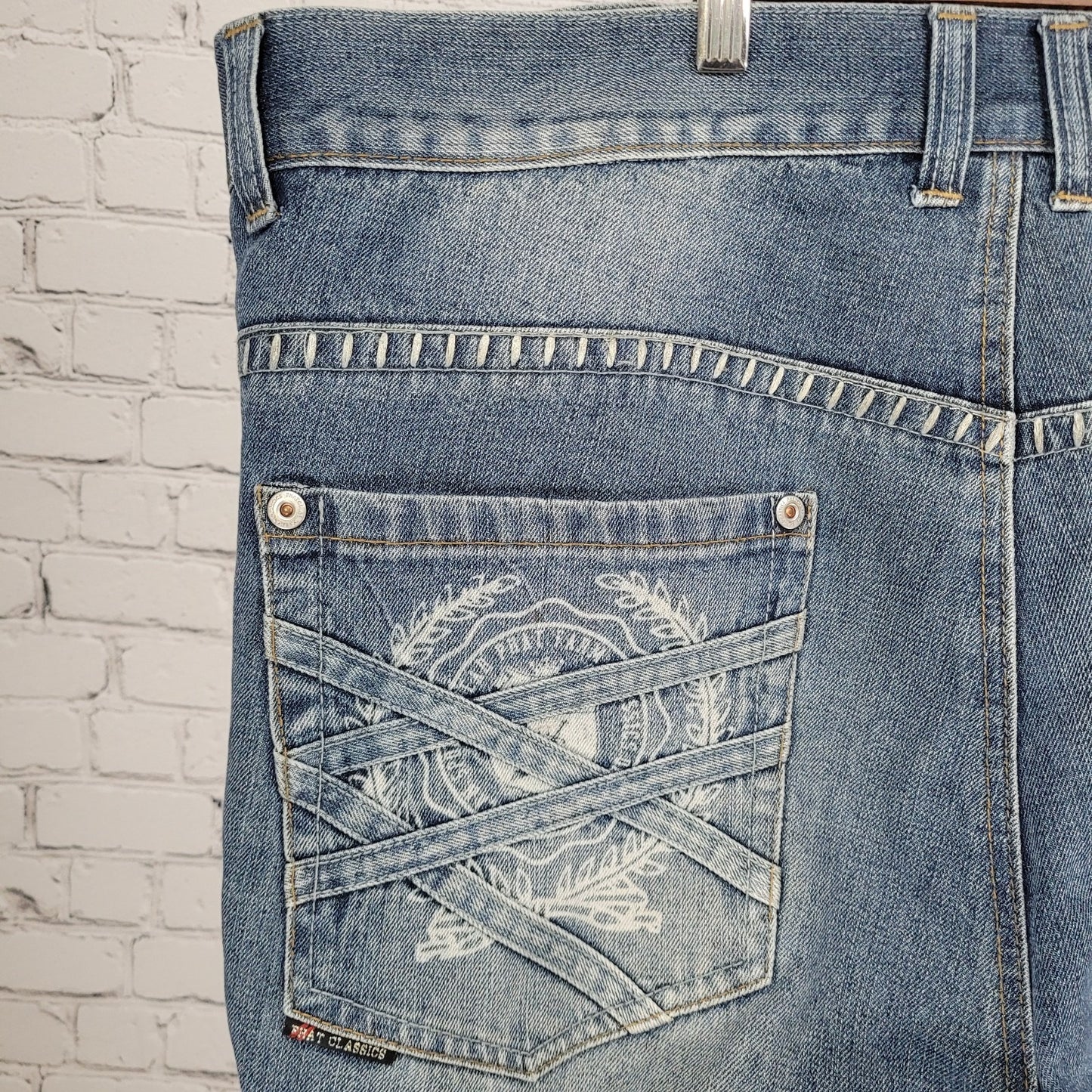 Phat Farm Classics Blue Denim 100% Cotton Straight Leg Jeans Size 42 (42x32)
