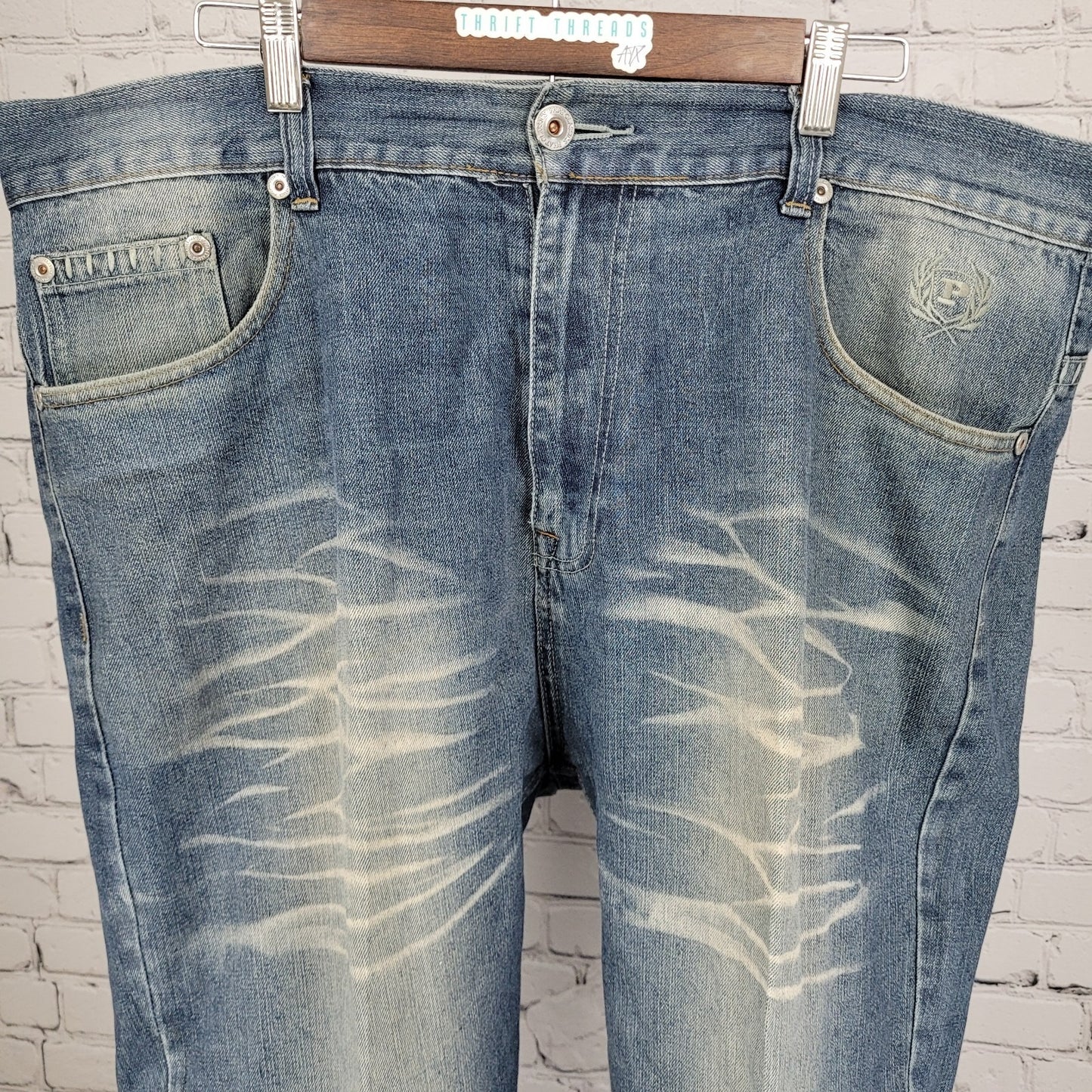 Phat Farm Classics Blue Denim 100% Cotton Straight Leg Jeans Size 42 (42x32)