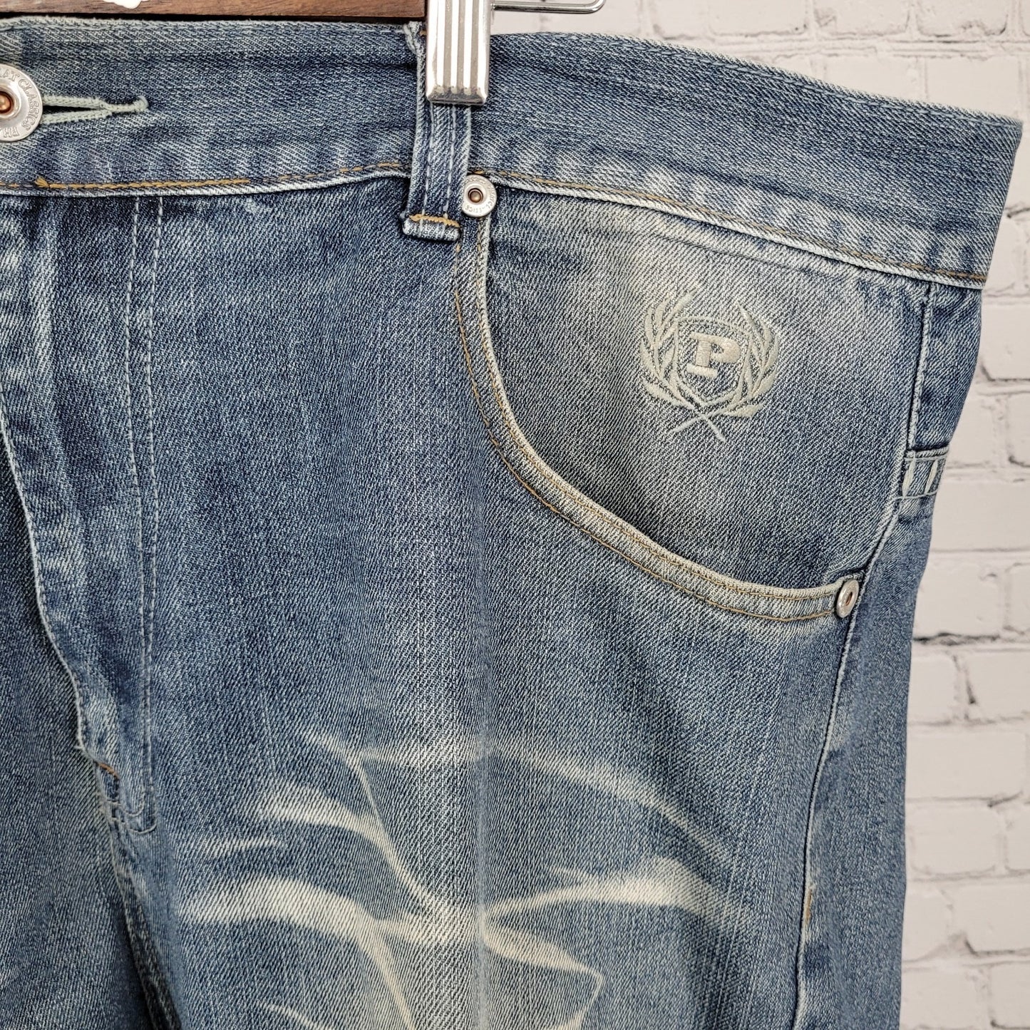 Phat Farm Classics Blue Denim 100% Cotton Straight Leg Jeans Size 42 (42x32)