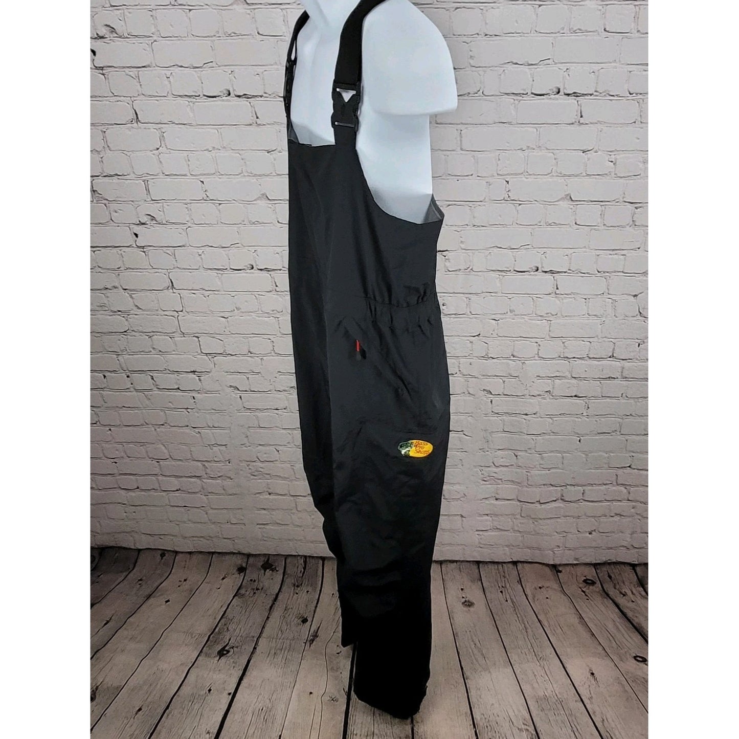 Bass Pro Shops Black Bone Dry Cargo Adjustable Fishing Overalls Size Medium M