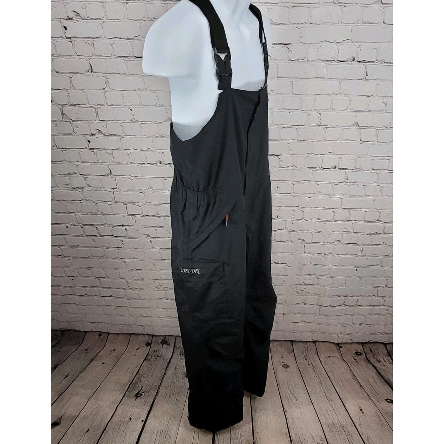Bass Pro Shops Black Bone Dry Cargo Adjustable Fishing Overalls Size Medium M