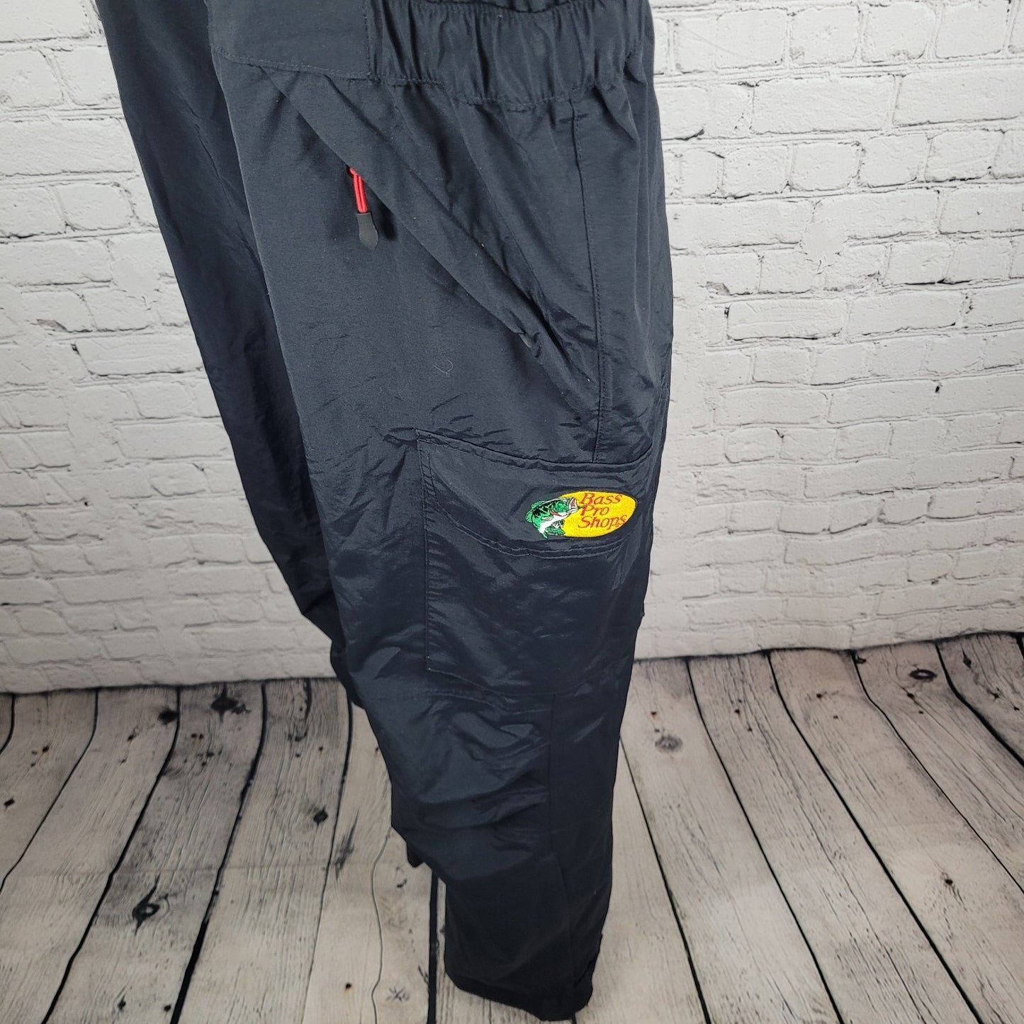 Bass Pro Shops Black Bone Dry Cargo Adjustable Fishing Overalls Size Medium M