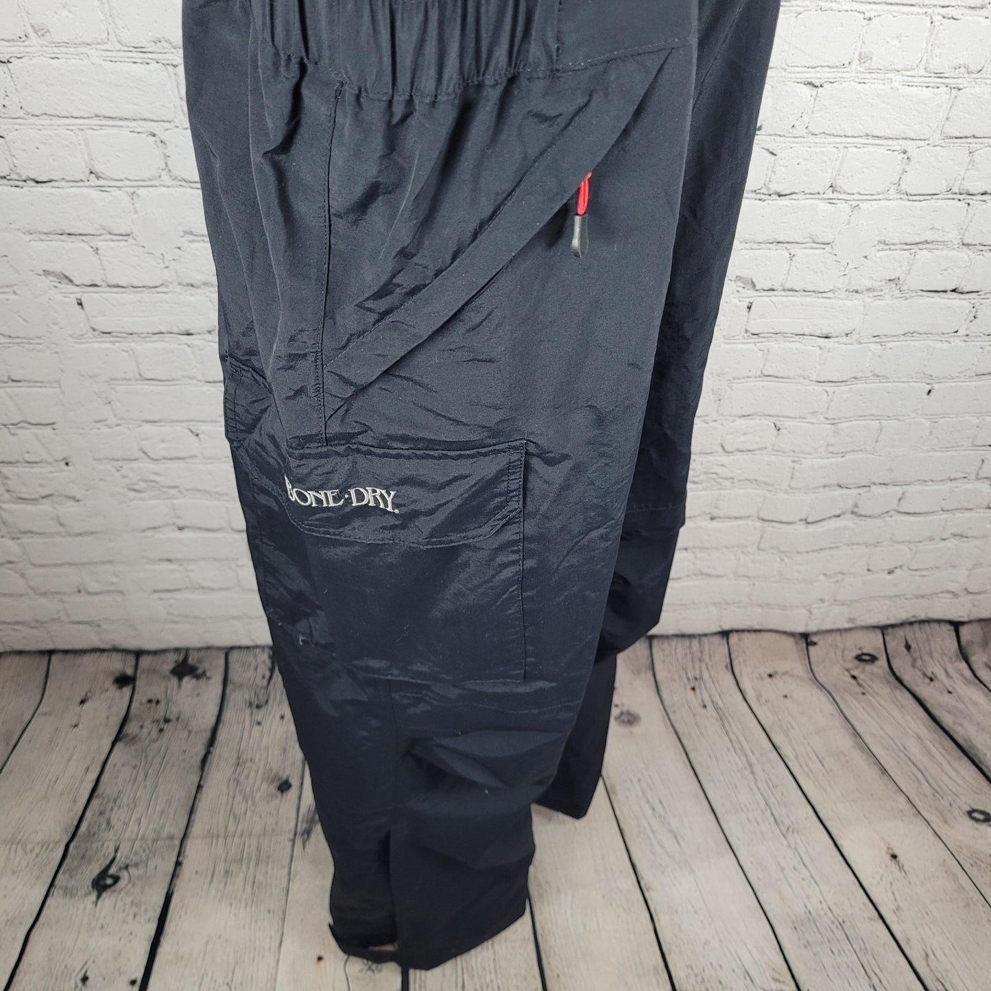 Bass Pro Shops Black Bone Dry Cargo Adjustable Fishing Overalls Size Medium M