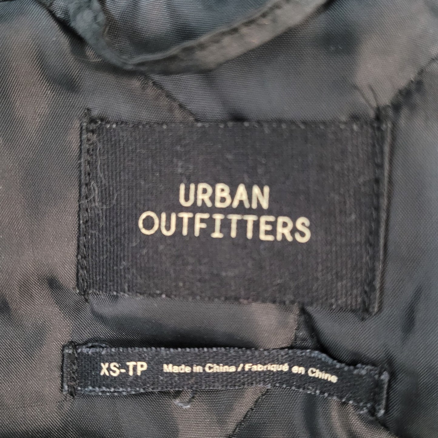 Urban Outfitters Black Hooded Removable Fur Insulated Lightweight Jacket Size XS
