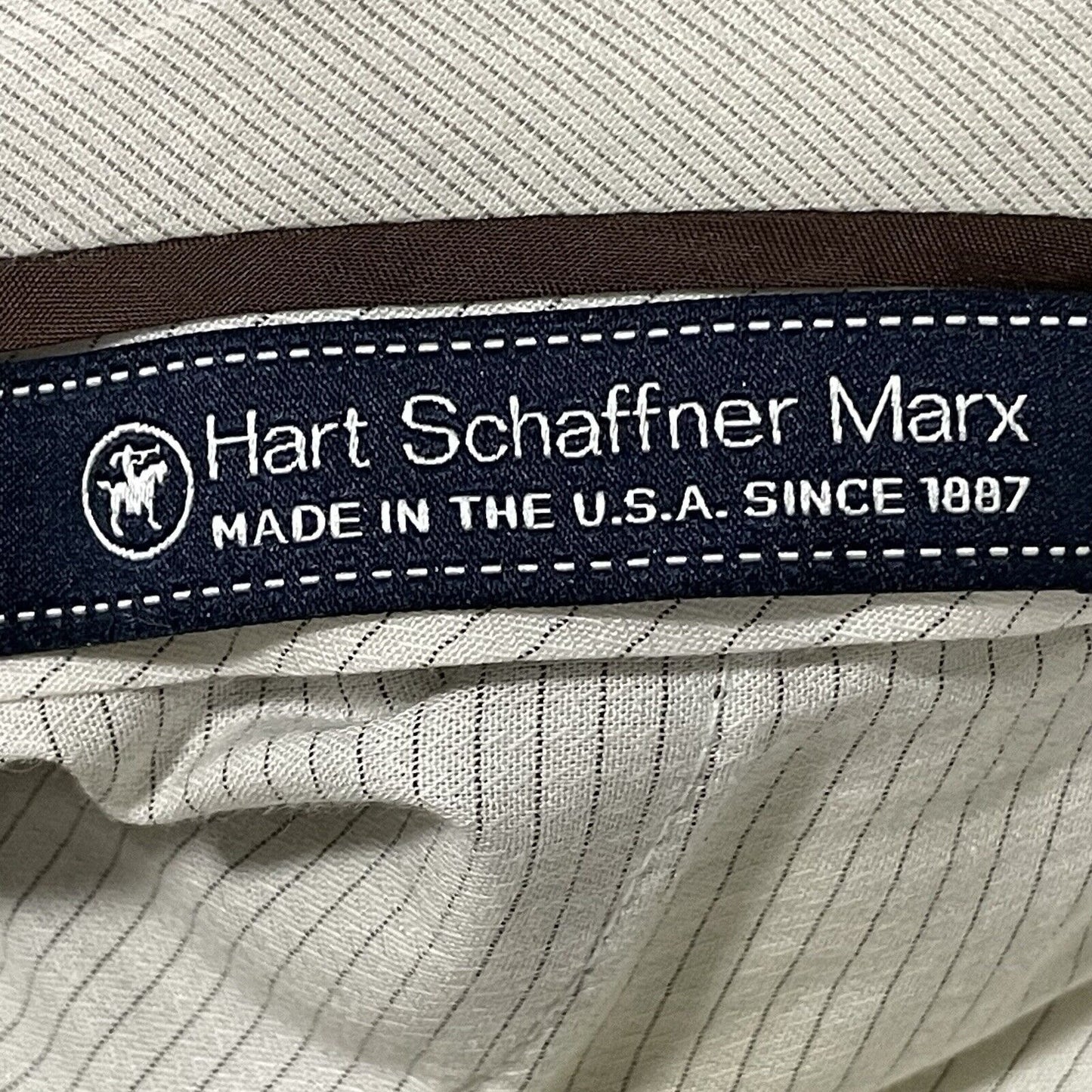 Hart Schaffner Marx Brown Houndstooth Pleated Pants USA Made Size 35 (34x30)
