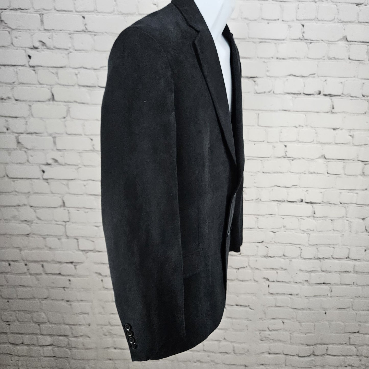 Tasso Elba Black Microfiber 2 Button Single Vented Notch Blazer Sport Coat 40R