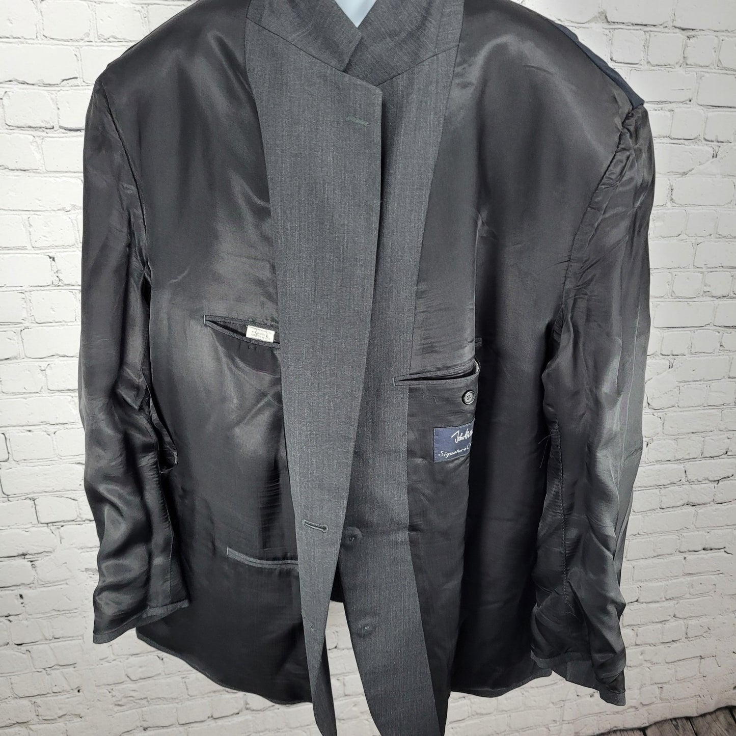 John Weitz Grey Wool Blend Signature Collection 2 Button Blazer Coat Size 56R