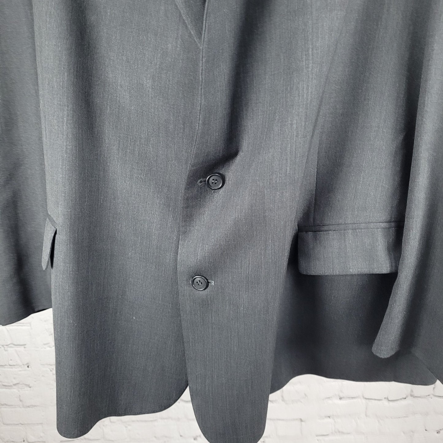 John Weitz Grey Wool Blend Signature Collection 2 Button Blazer Coat Size 56R