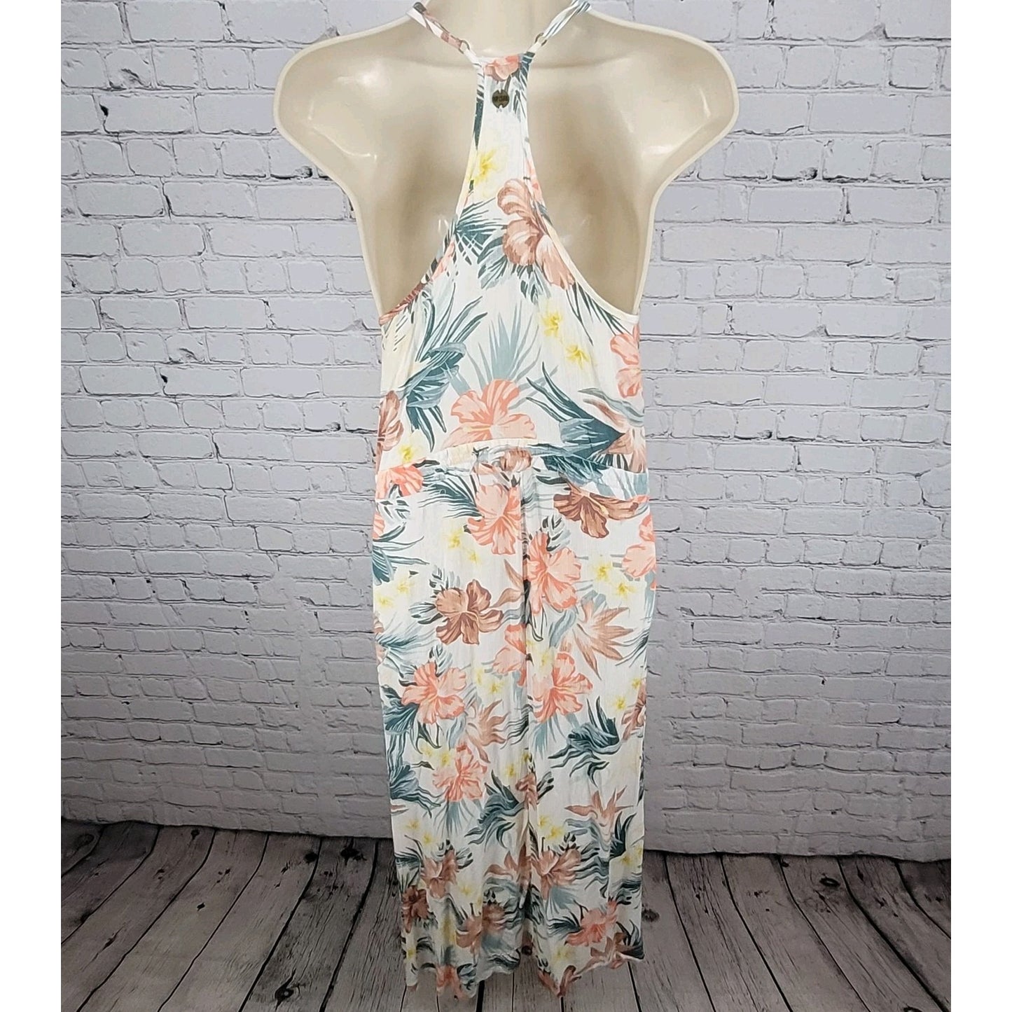 RIP CURL Tropical Floral Lightweight Tie Waist Racerback Dress Size Small S