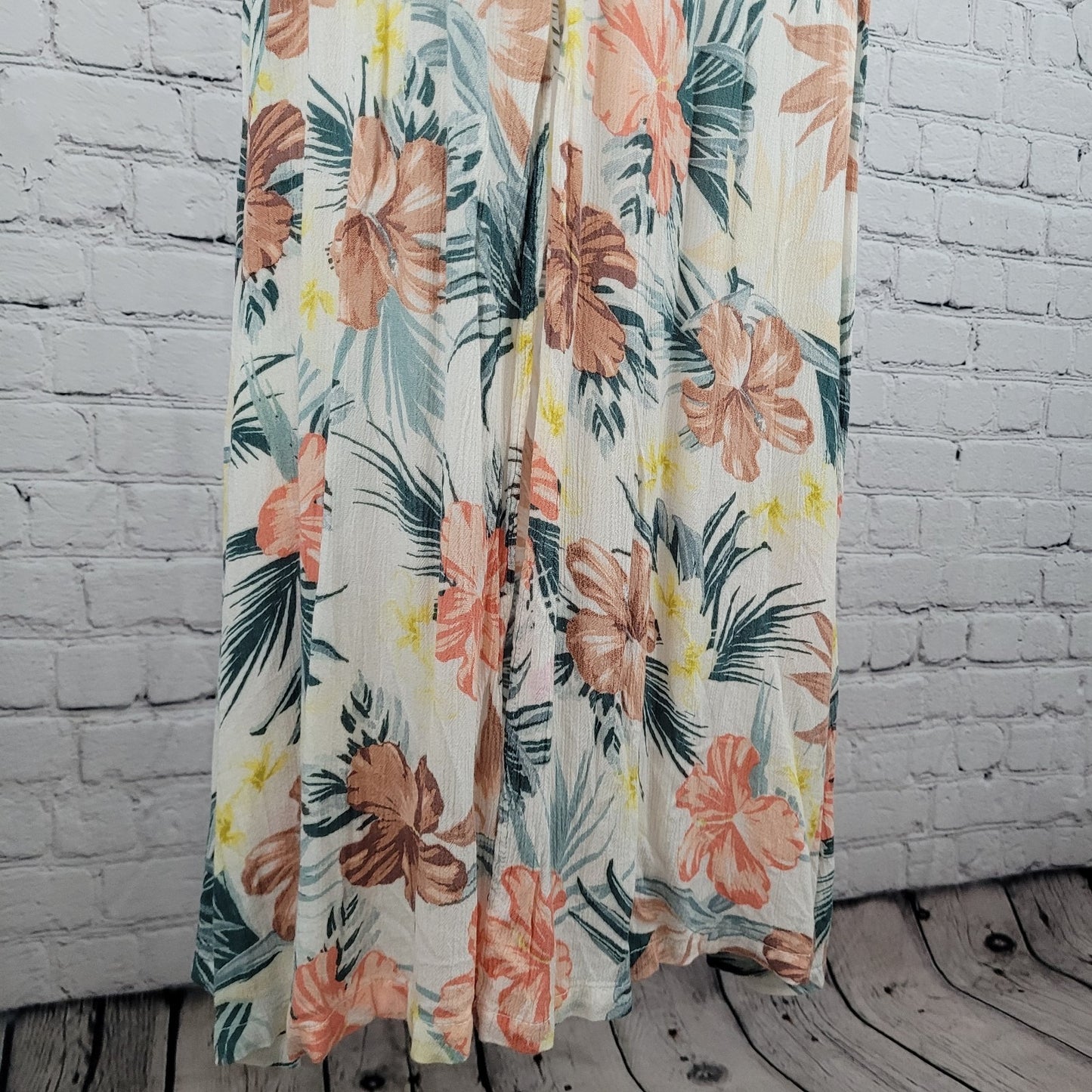 RIP CURL Tropical Floral Lightweight Tie Waist Racerback Dress Size Small S