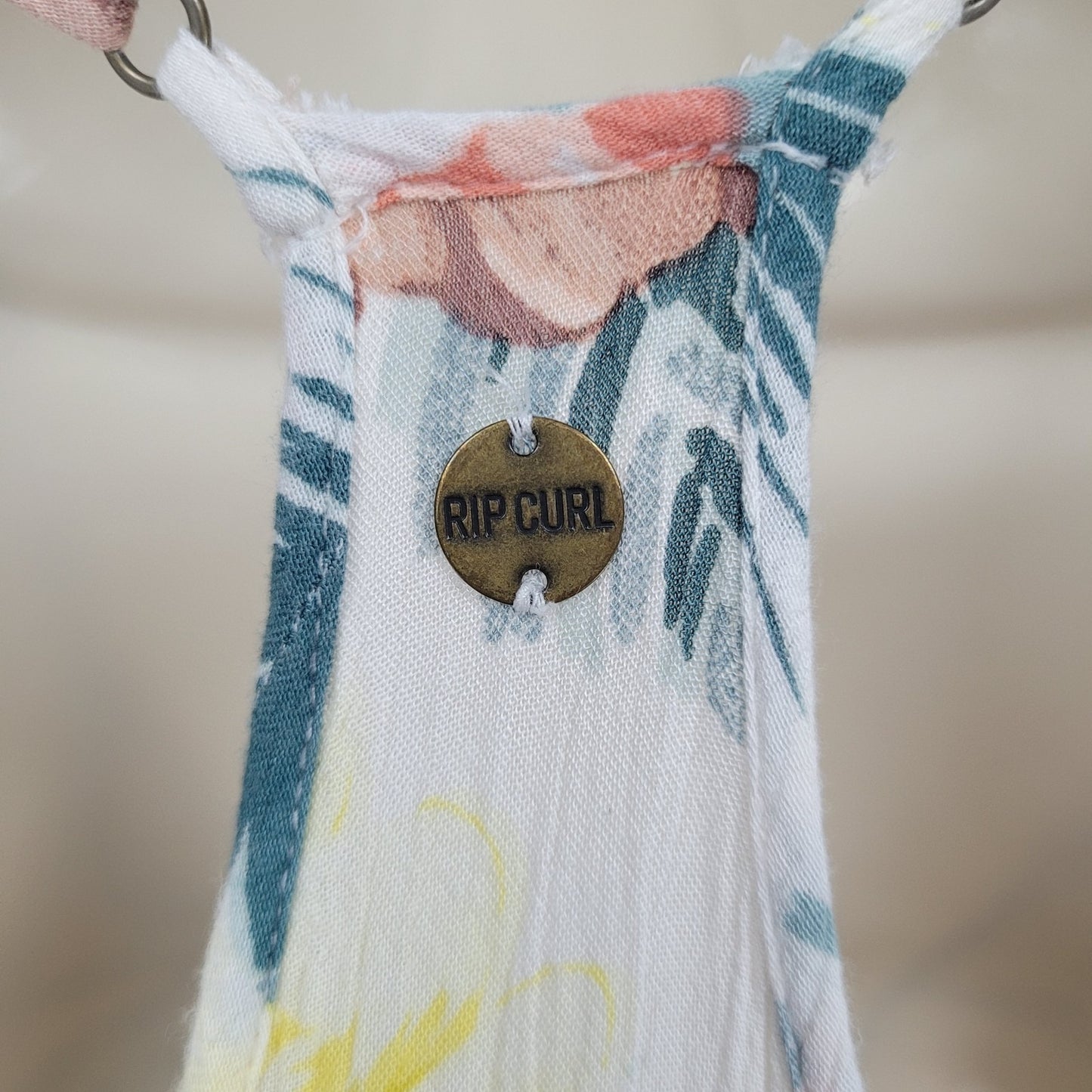RIP CURL Tropical Floral Lightweight Tie Waist Racerback Dress Size Small S