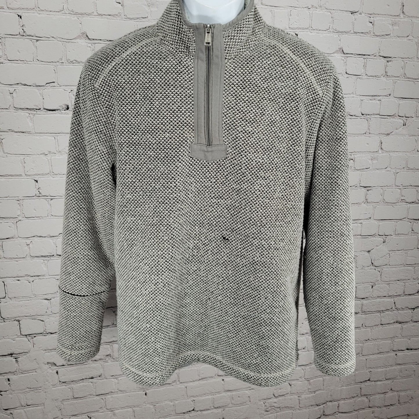 Orvis Grey Classic Collection Sherpa Lined 1/4 Zip Pullover Jacket Size Medium M